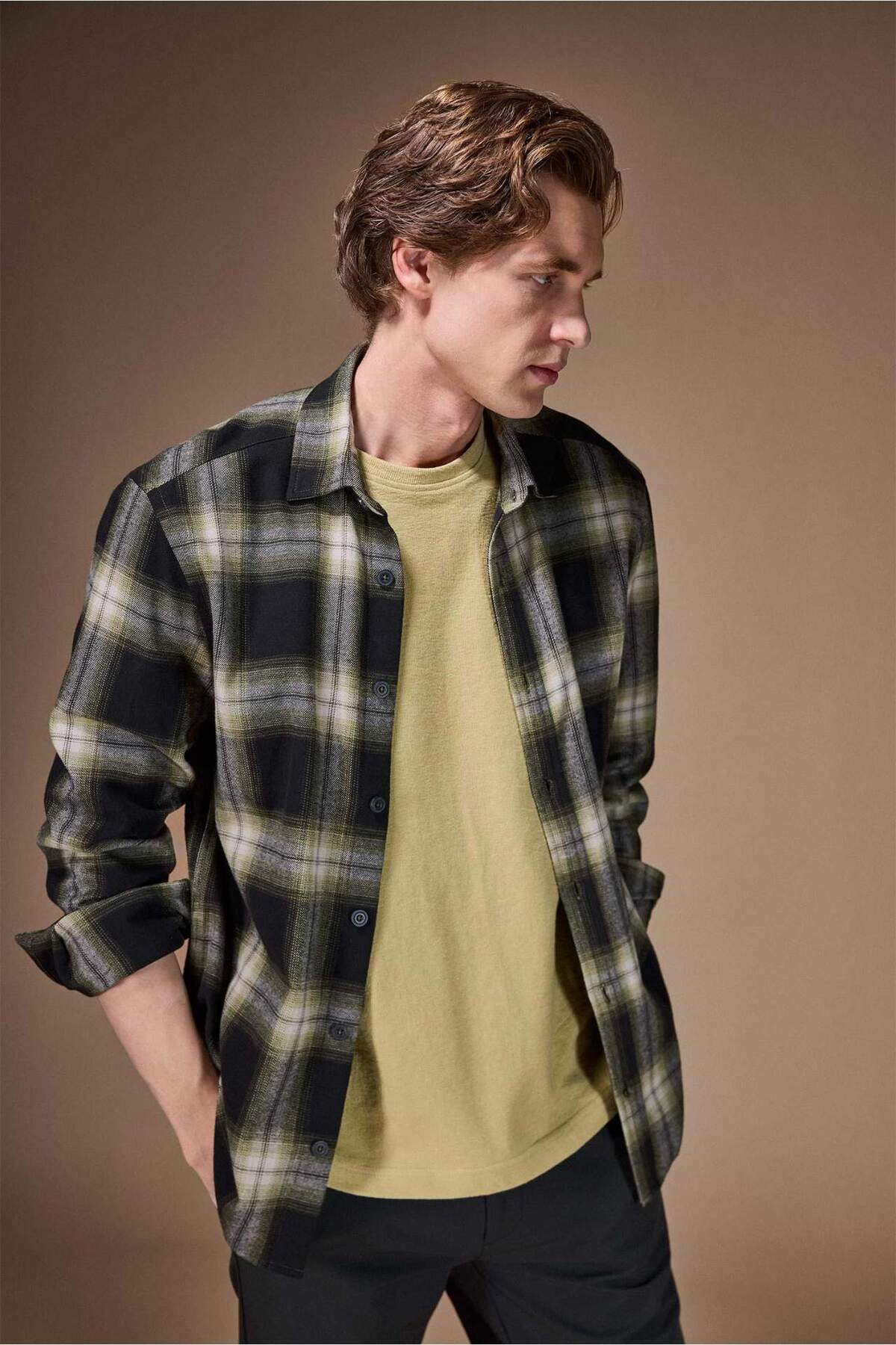 DeFacto %100 Pamuk REGULAR Fit Flanel Gömlek F9043AX26SP görsel 3