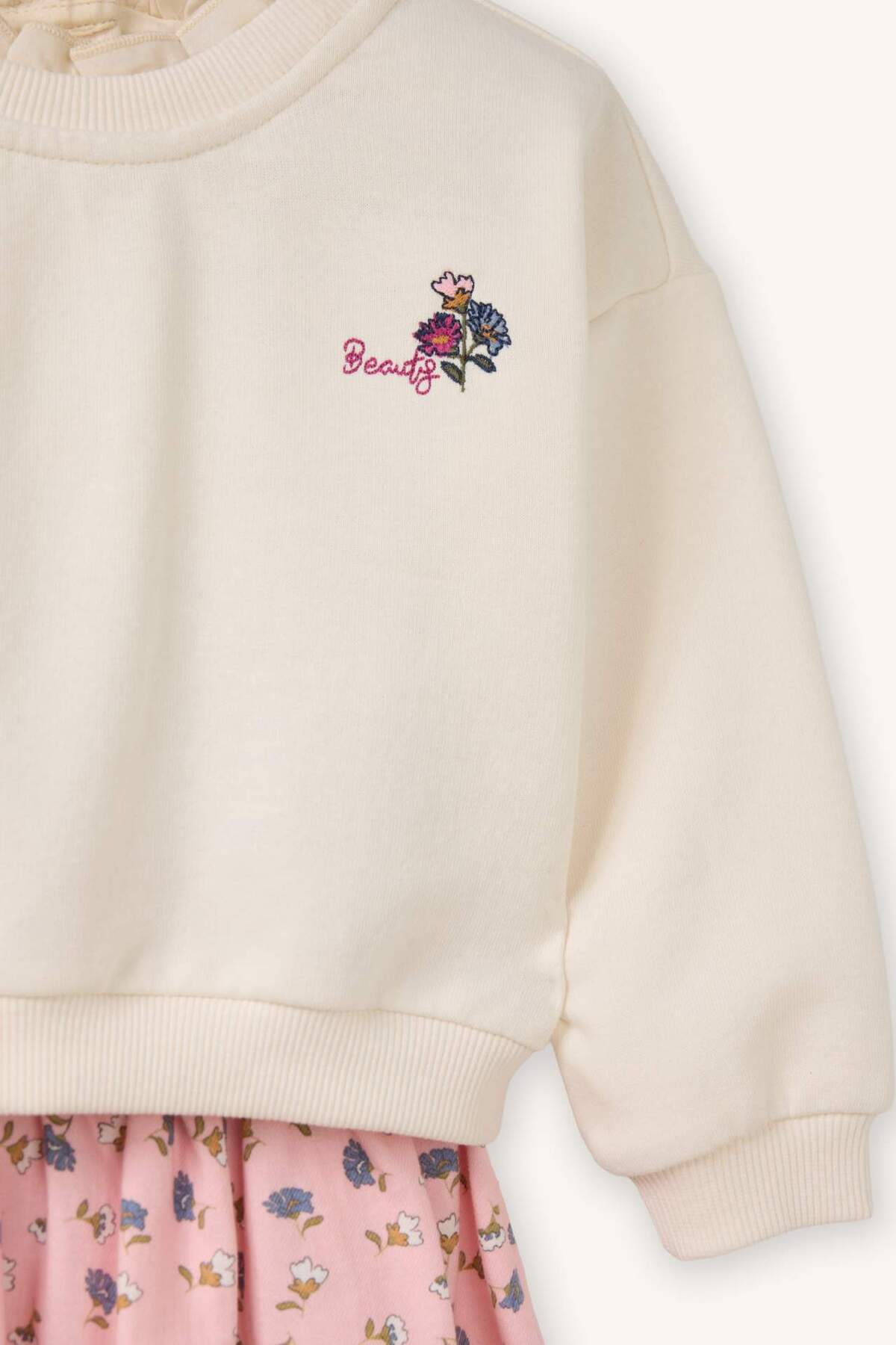 Defacto Sweatshırt Etek 2'li Takım Kız Bebek G8105A526SM fotoğrafı 3 (önizleme)