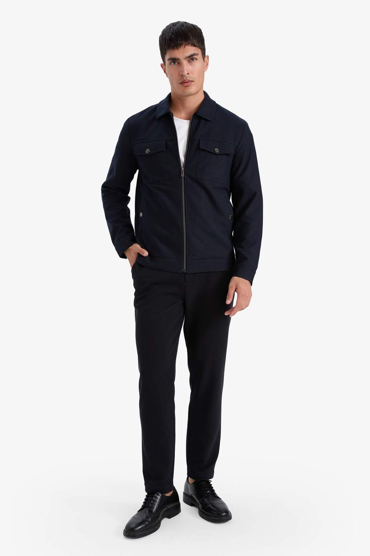 Esnek Kumaş Tailored Fit Pantolon D3695AX26SP — سرمه‌ای — تصویر 2 از 6