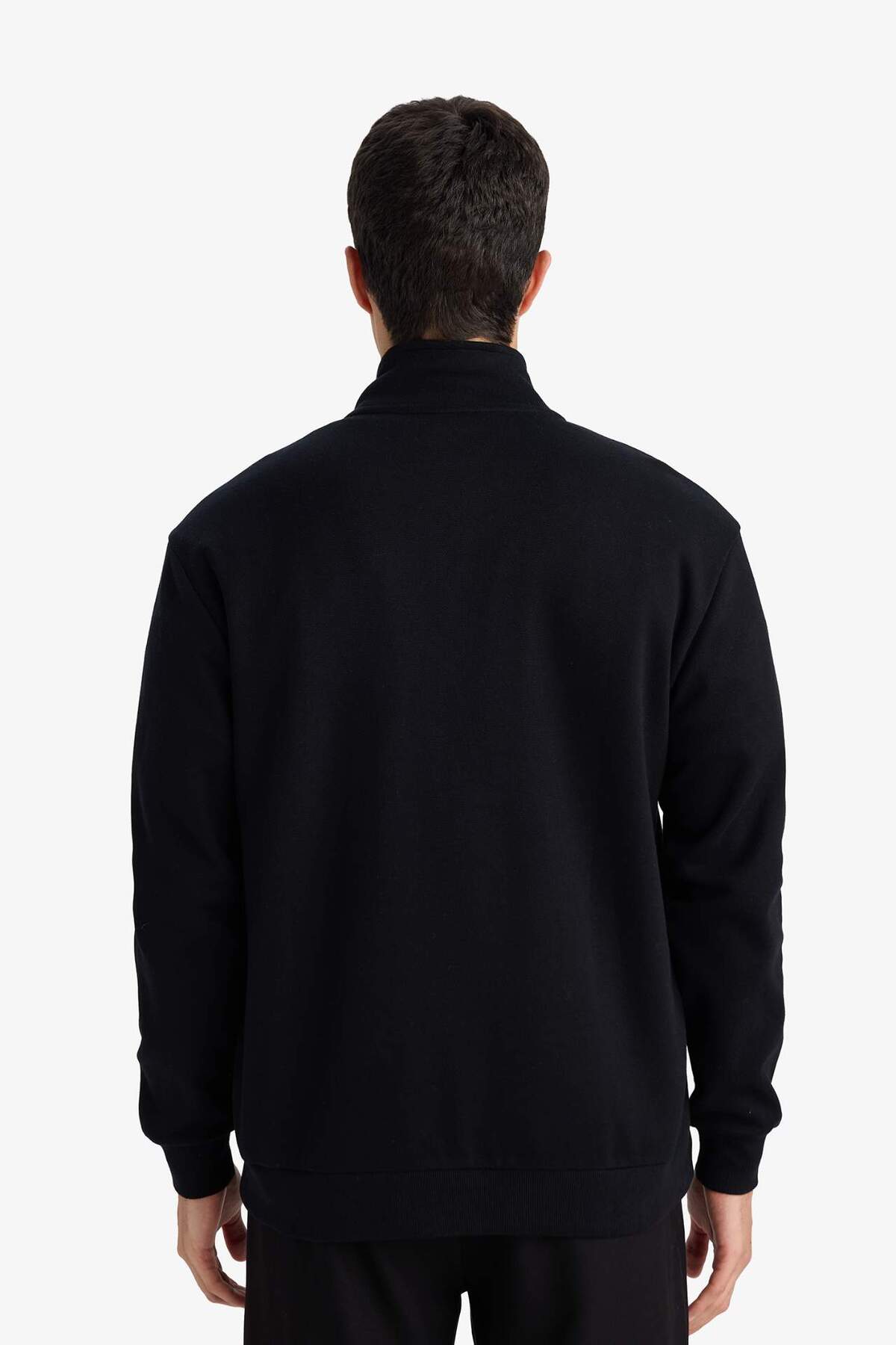 Defacto  Dik Yaka Fermuarlı Hırka F9328AX26SP - Görsel 5