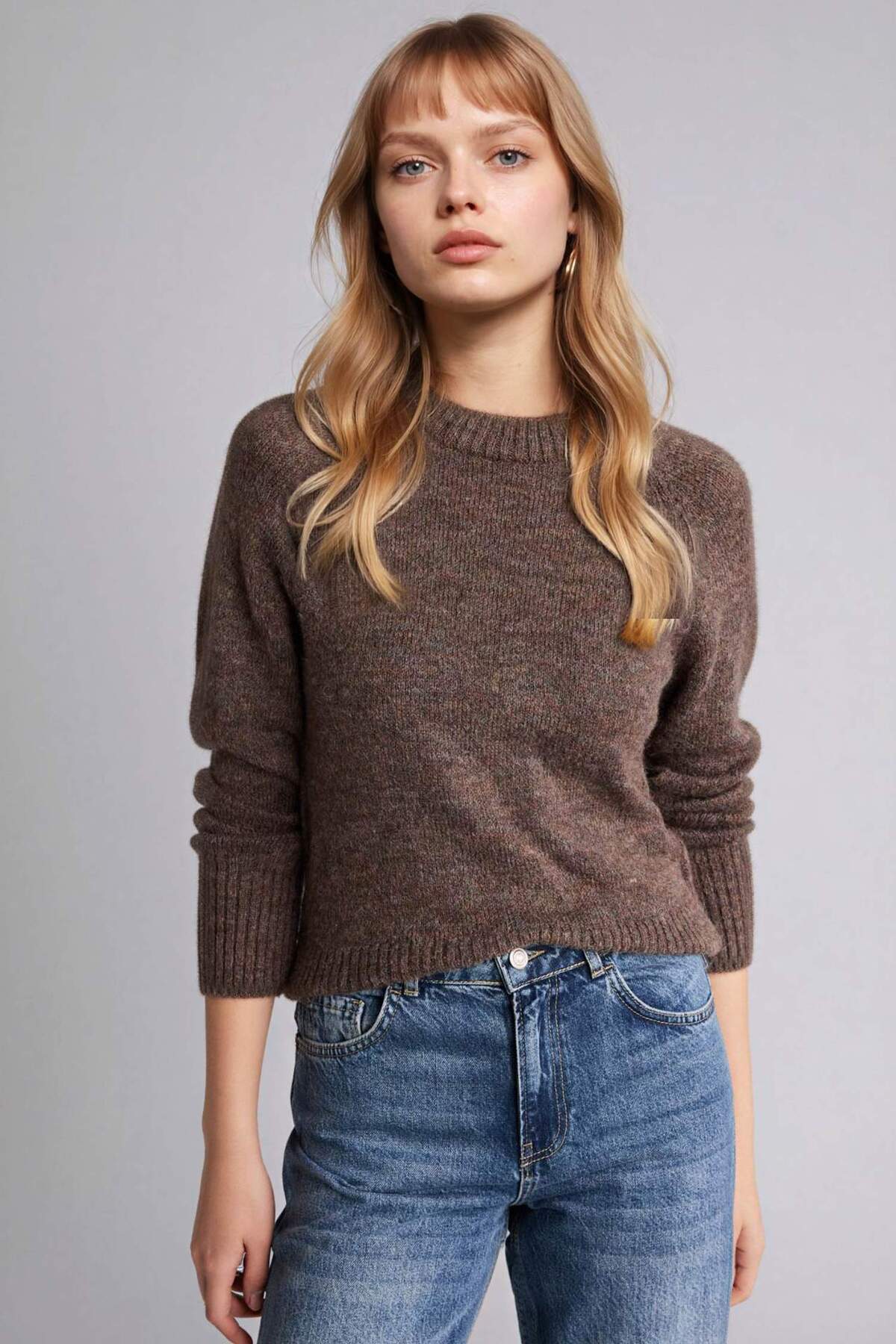 Defacto  Regular Fıt Bisiklet Yaka Kazak G6953AX25WN - Görsel 3