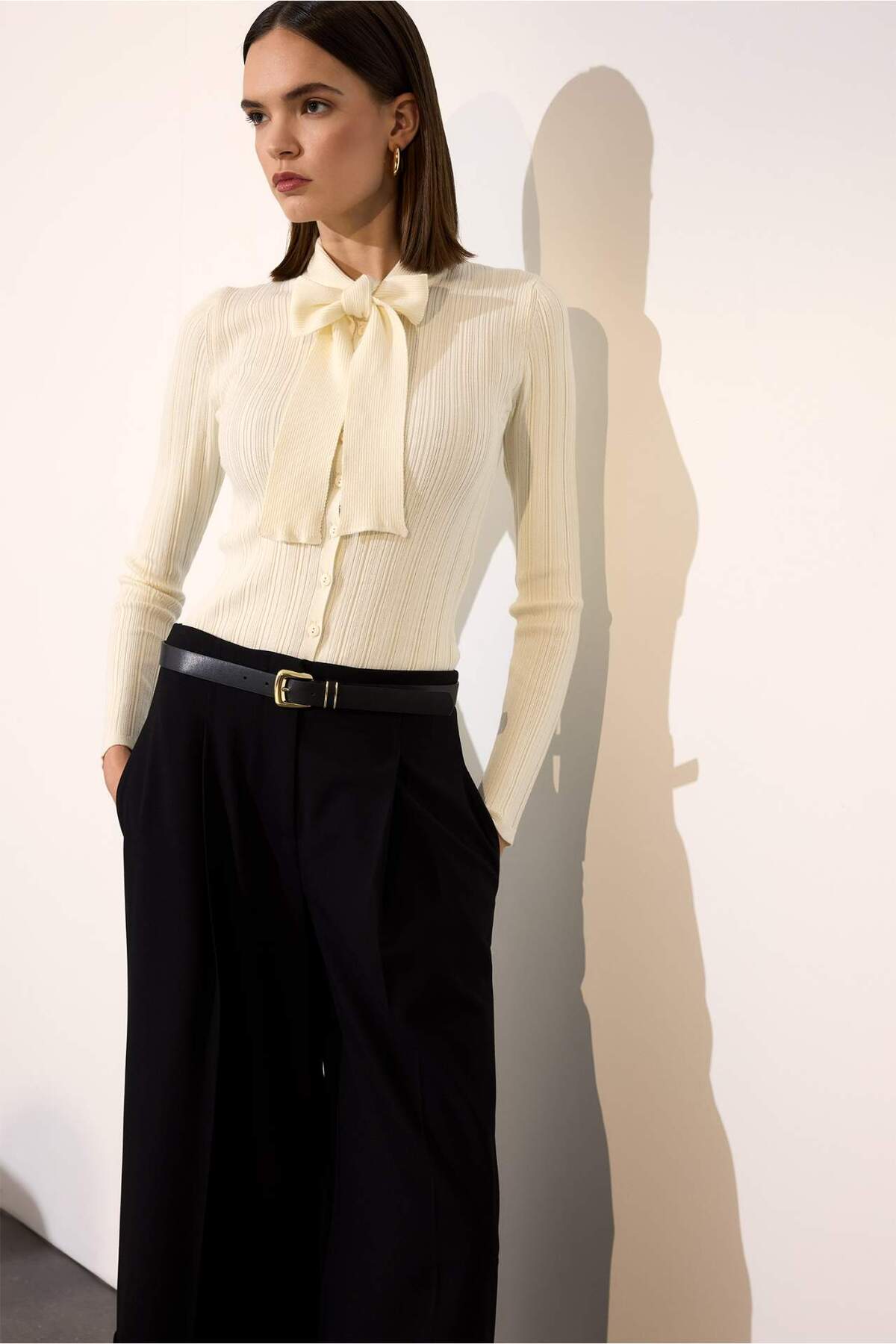 Defacto  Fıtted Fiyonk Yaka Triko Kazak G8671AX26SP - Görsel 2