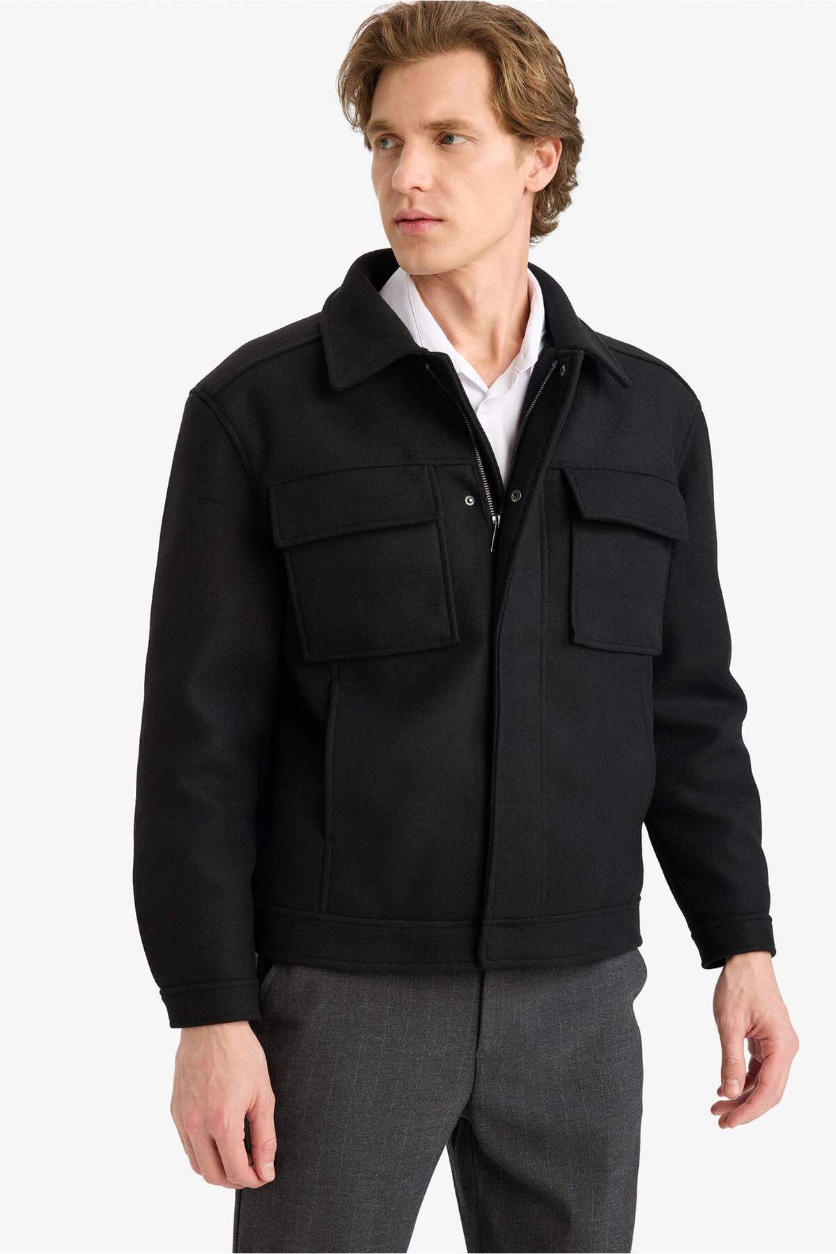 Regular Fit Fermuarlı Mont G7525AX25WN — مشکی — تصویر 3 از 6