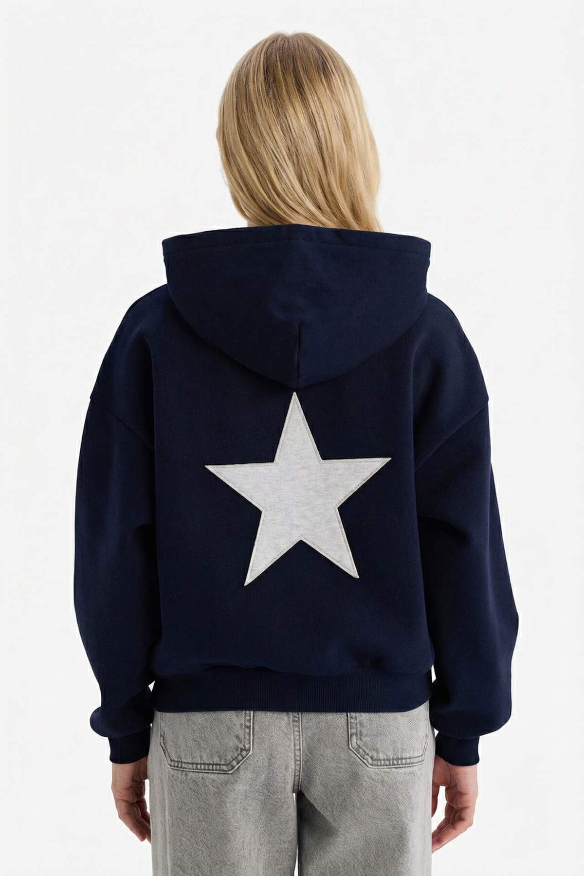 Defacto  Oversıze Kapüşonlu Kalın Kumaş Sweatshirt G7628AX25CW - Görsel 6