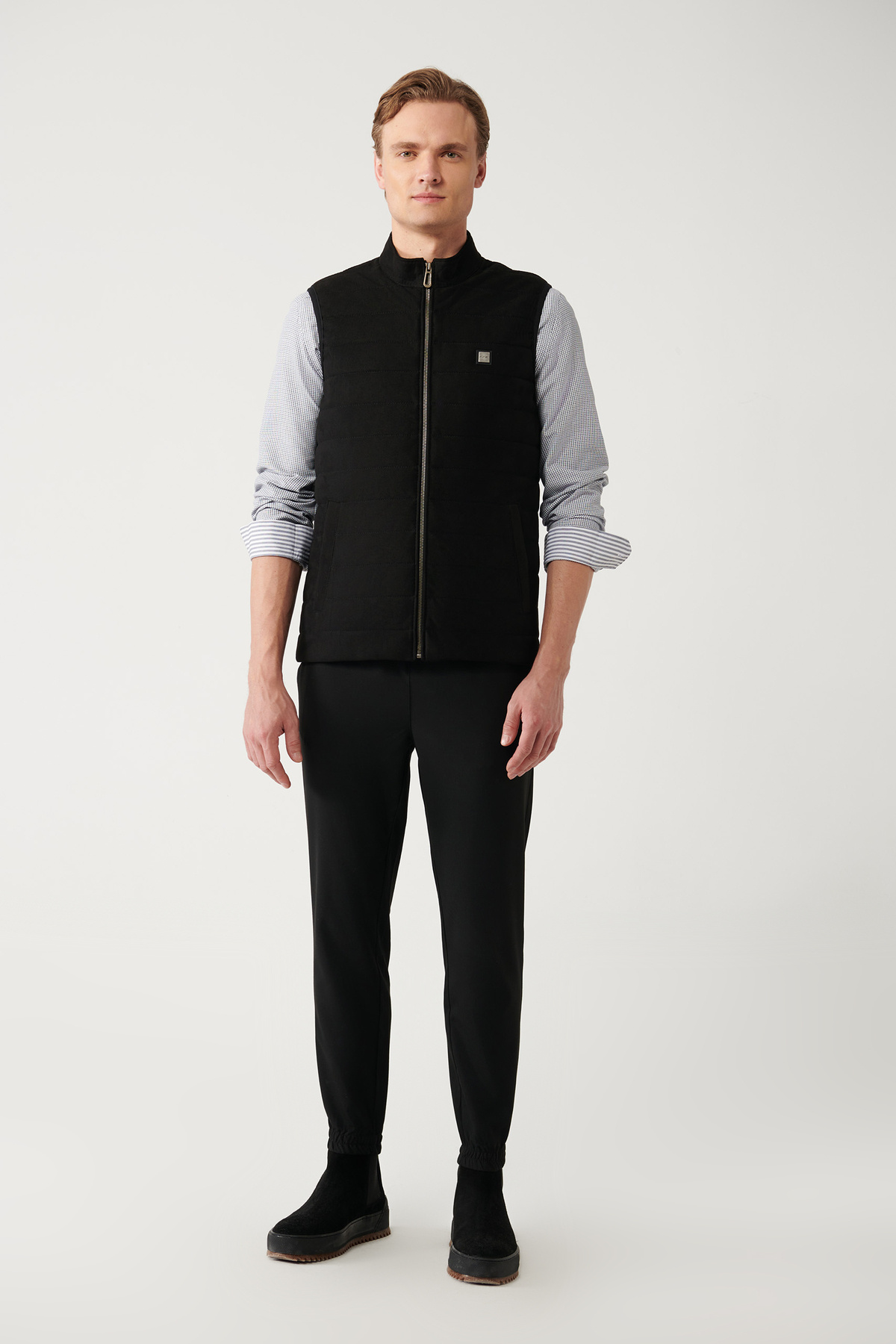 Avva  Erkek Siyah Dik Yaka Kapitone Elyaflı Yelek A32Y6510 - Görsel 5