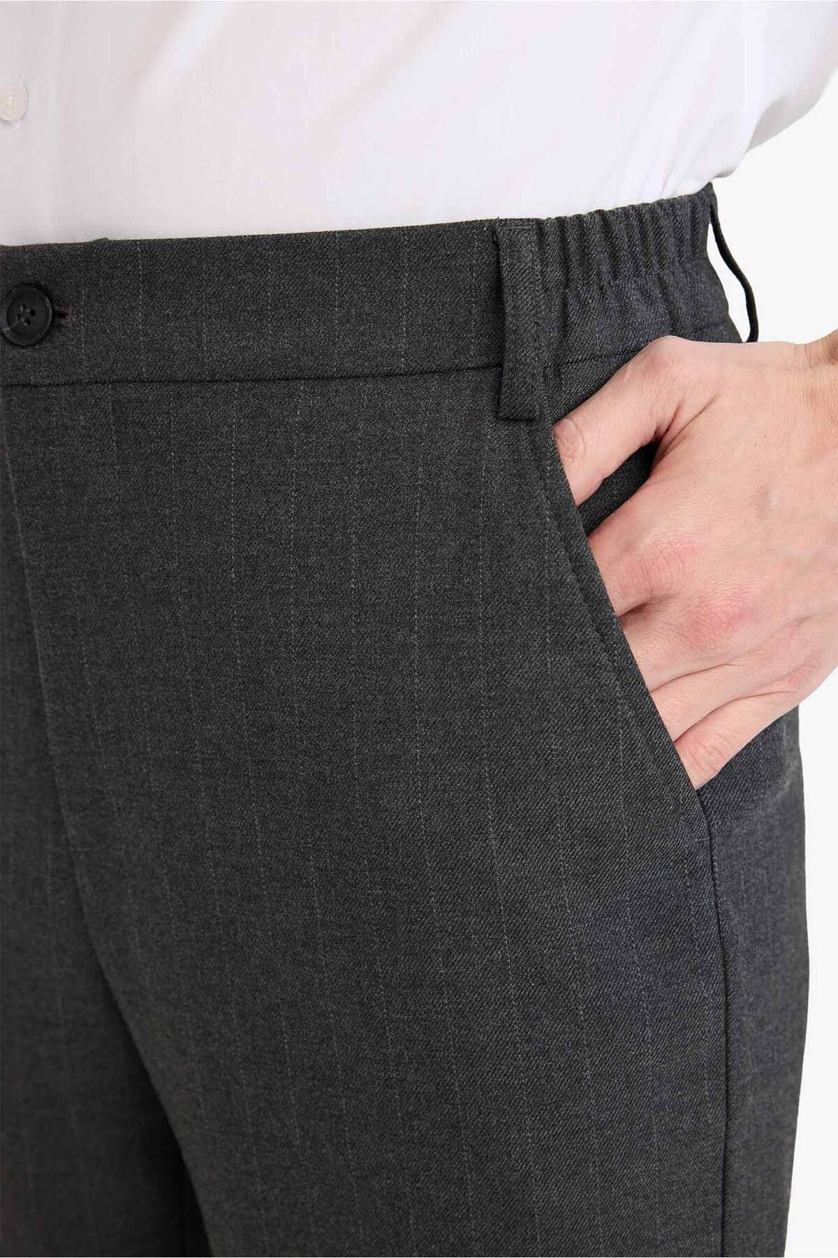 Tailored Fit Pantolon G7951AX25WN — خاکستری — تصویر 3 از 4