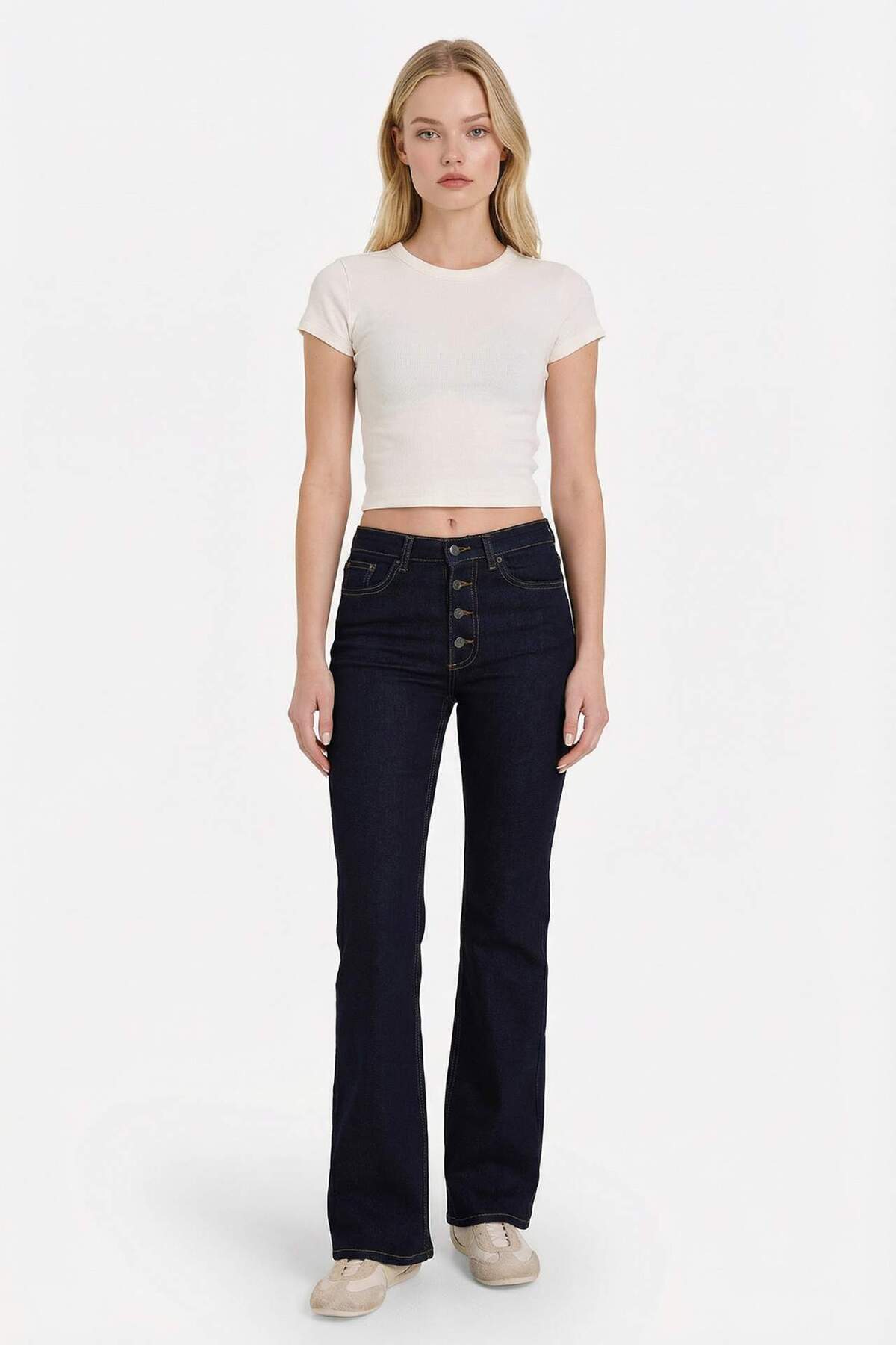 Mia Flare Fit Regular Waist Straight Leg Long Jean Pants F9602AX26SP