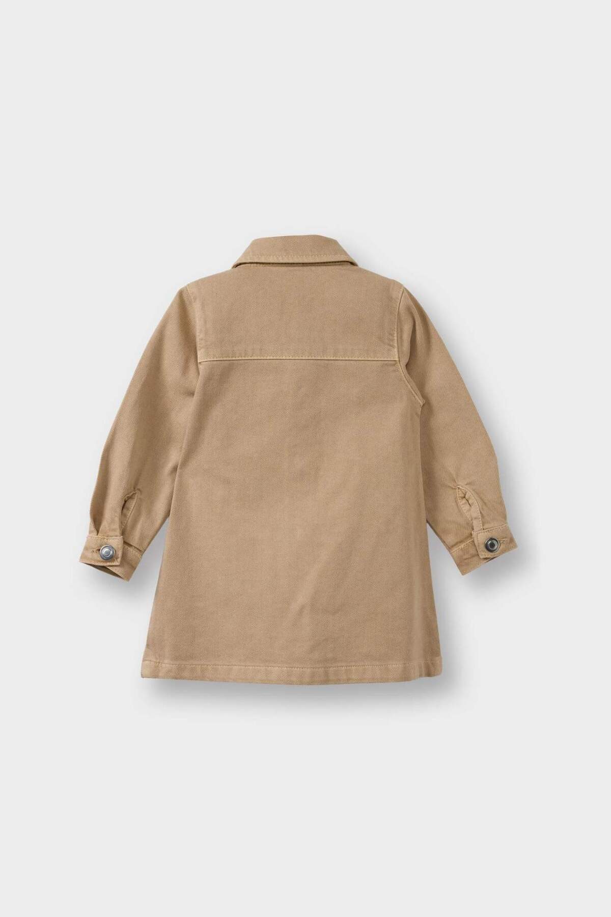 Defacto Çiçekli Uzun Kollu Jean Elbise Kız Bebek G7610A525AU fotoğrafı 6 (önizleme)