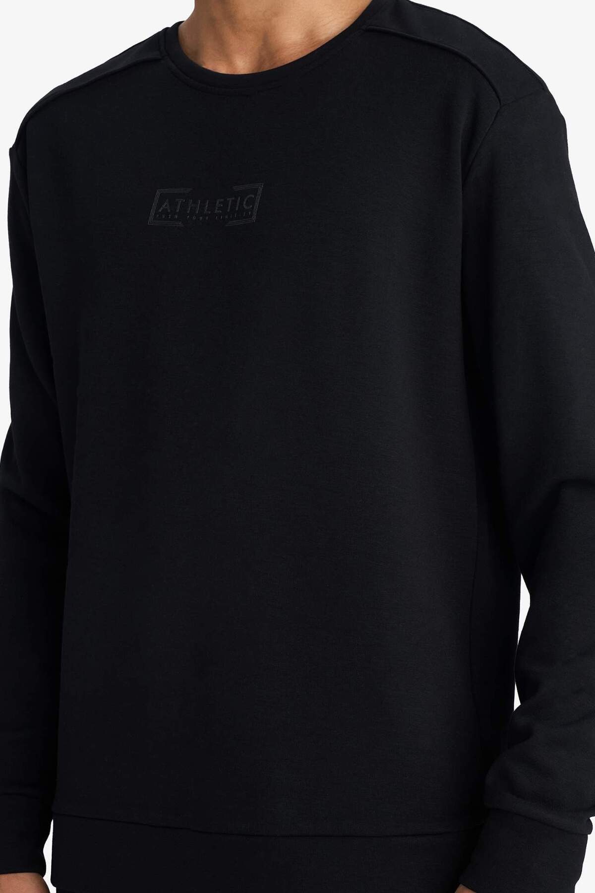 سویشرت گرم استاندارد Fit Crew Neck Modal G6395AX25WN — مشکی — تصویر 4 از 5