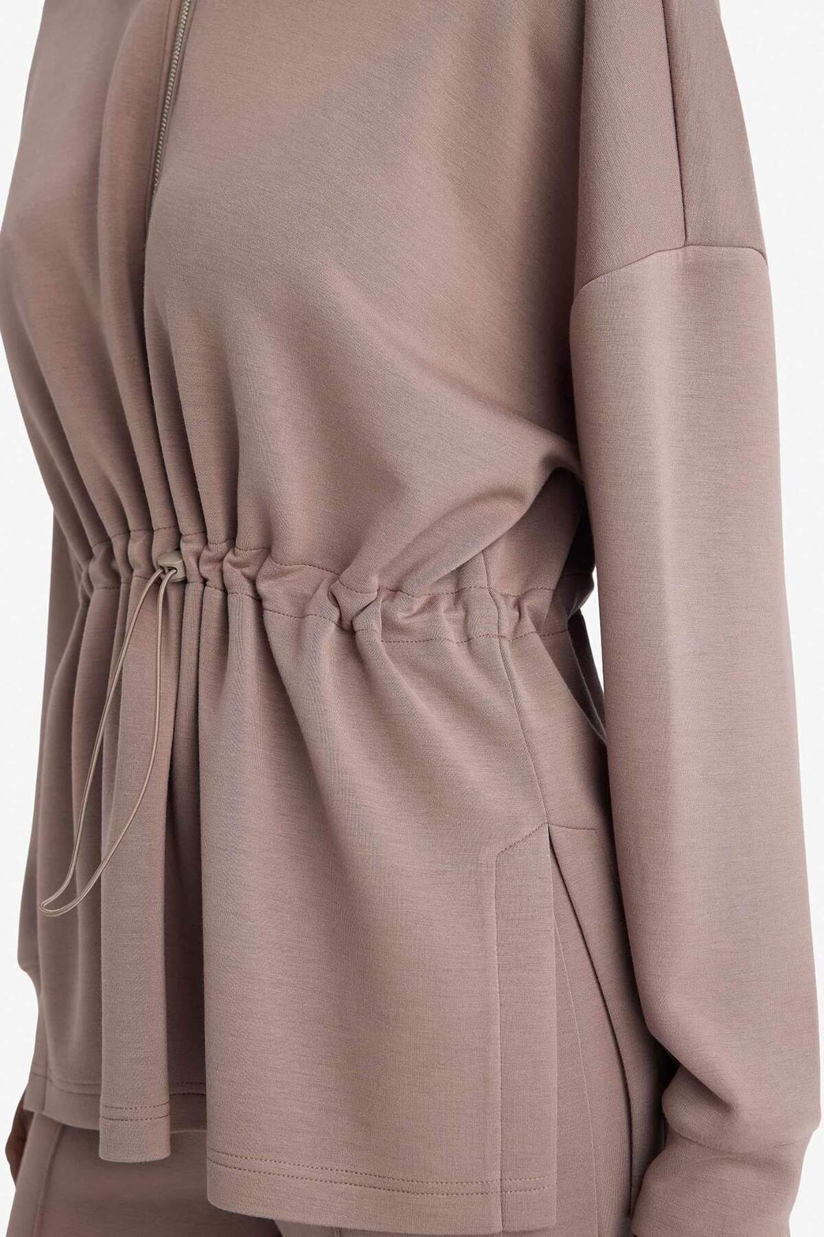 Defacto  Long Fıt Dik Yaka Modal Sporcu Sweatshirt F9065AX26SP - Görsel 7