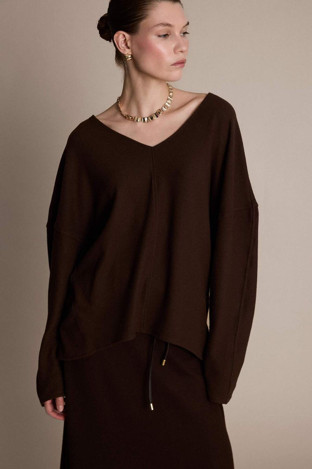 Defacto  Relax Fıt V Yaka Ribana Sweatshirt G6611AX25WN