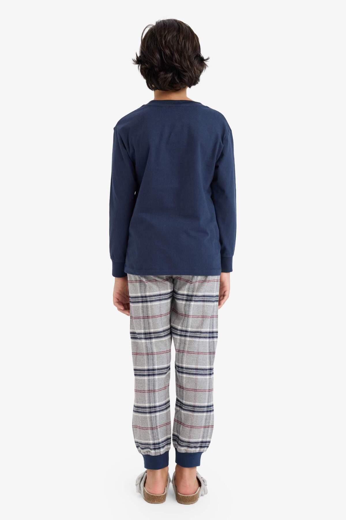 Defacto %100 Pamuklu Flanel Beli Lastikli Pijama Takımı Erkek Çocuk F1005A825WN fotoğrafı 5 (önizleme)