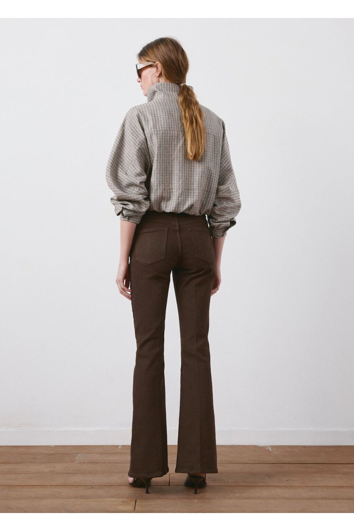 MANGO  Violeta yüksek bel flare jean pantolon - Görsel 4