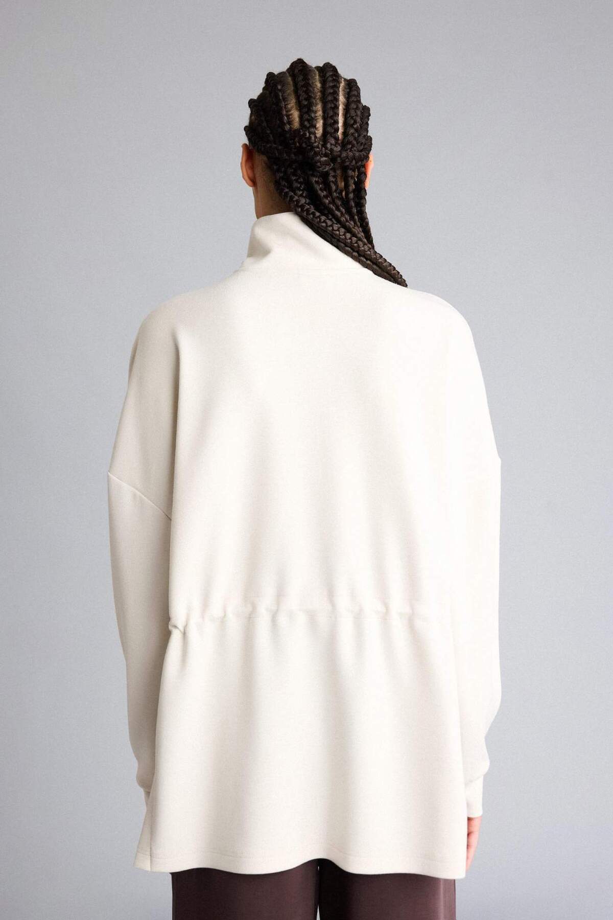 Defacto  Long Fıt Dik Yaka Modal Sporcu Sweatshirt F9065AX26SP - Görsel 7