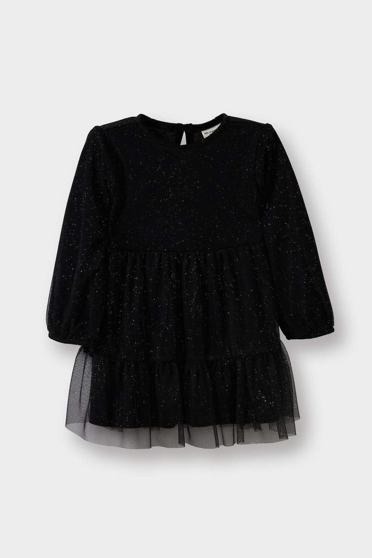 Defacto Yılbaşı Temalı Uzun Kollu Kadife Tül Elbise Kız Bebek G5036A525WN fotoğrafı 2 (önizleme)