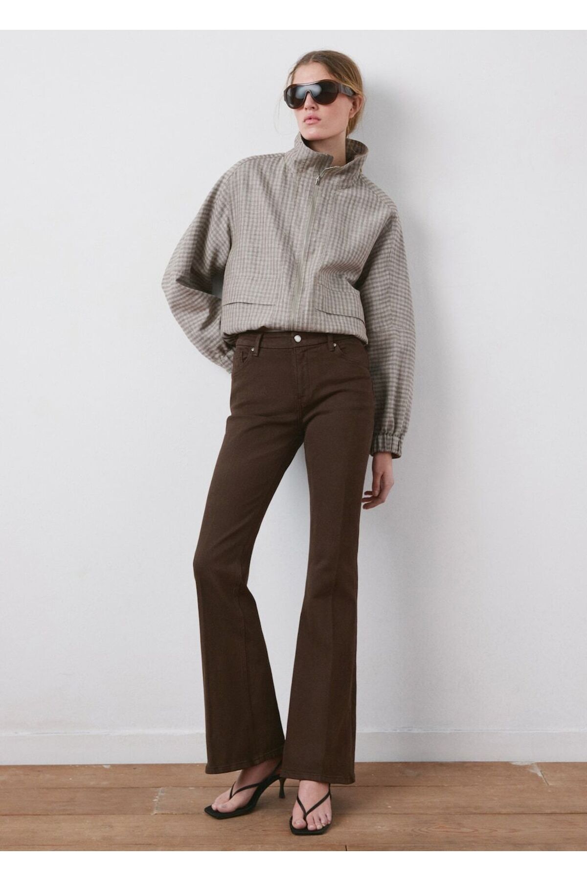 MANGO  Violeta yüksek bel flare jean pantolon - Görsel 2