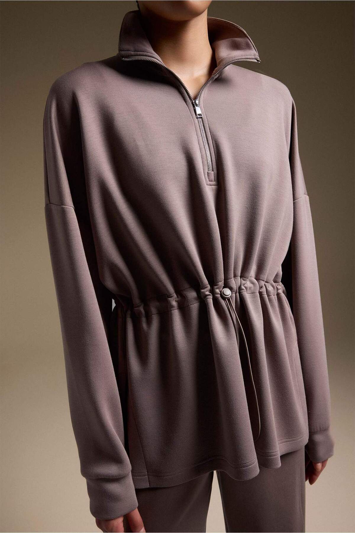 Defacto  Long Fıt Dik Yaka Modal Sporcu Sweatshirt F9065AX26SP - Görsel 3