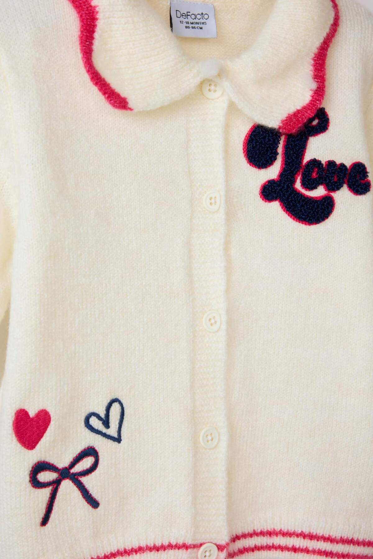 Defacto Nakışlı Büyük Yaka Hırka Kız Bebek G7442A526SP fotoğrafı 5 (önizleme)