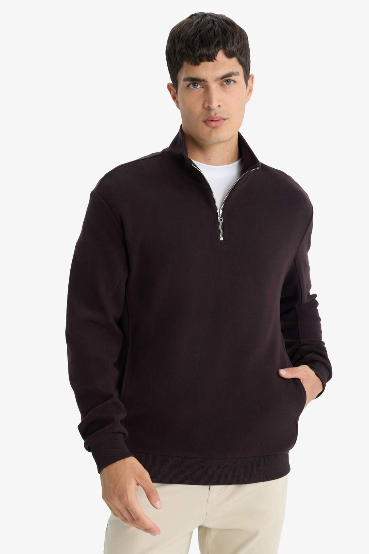 Defacto  Regular Fit Yarım Fermuarlı Sweatshirt E9629AX25AU
