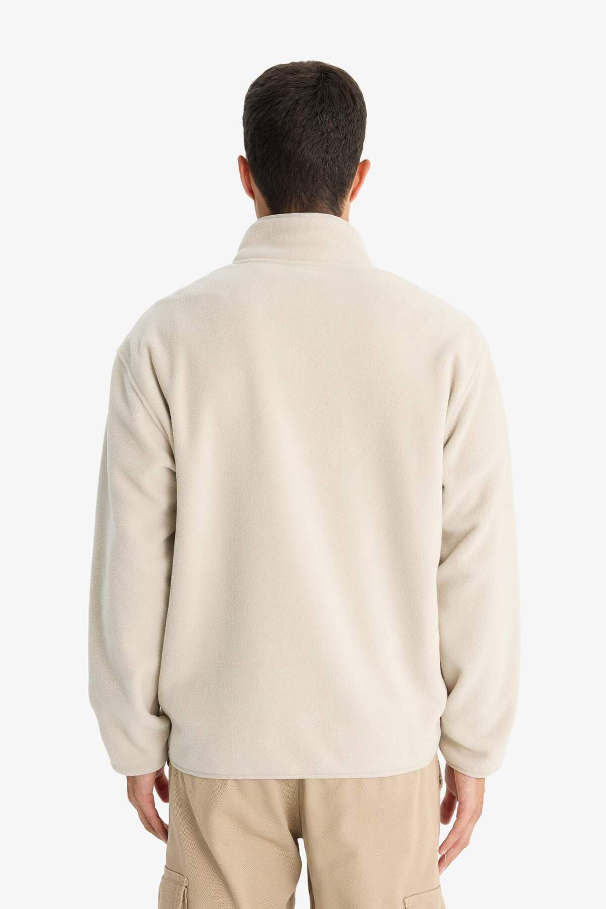 DeFacto Relax Fit Yarım Balıkçı Yaka Fermuarlı Polar Hırka F0446AX25AU görsel 7