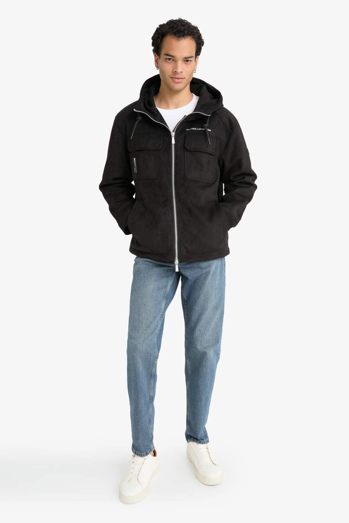 Regular Fit Nakış Detaylı İç Cepli Mont F5168AX25WN — مشکی — تصویر 2 از 8