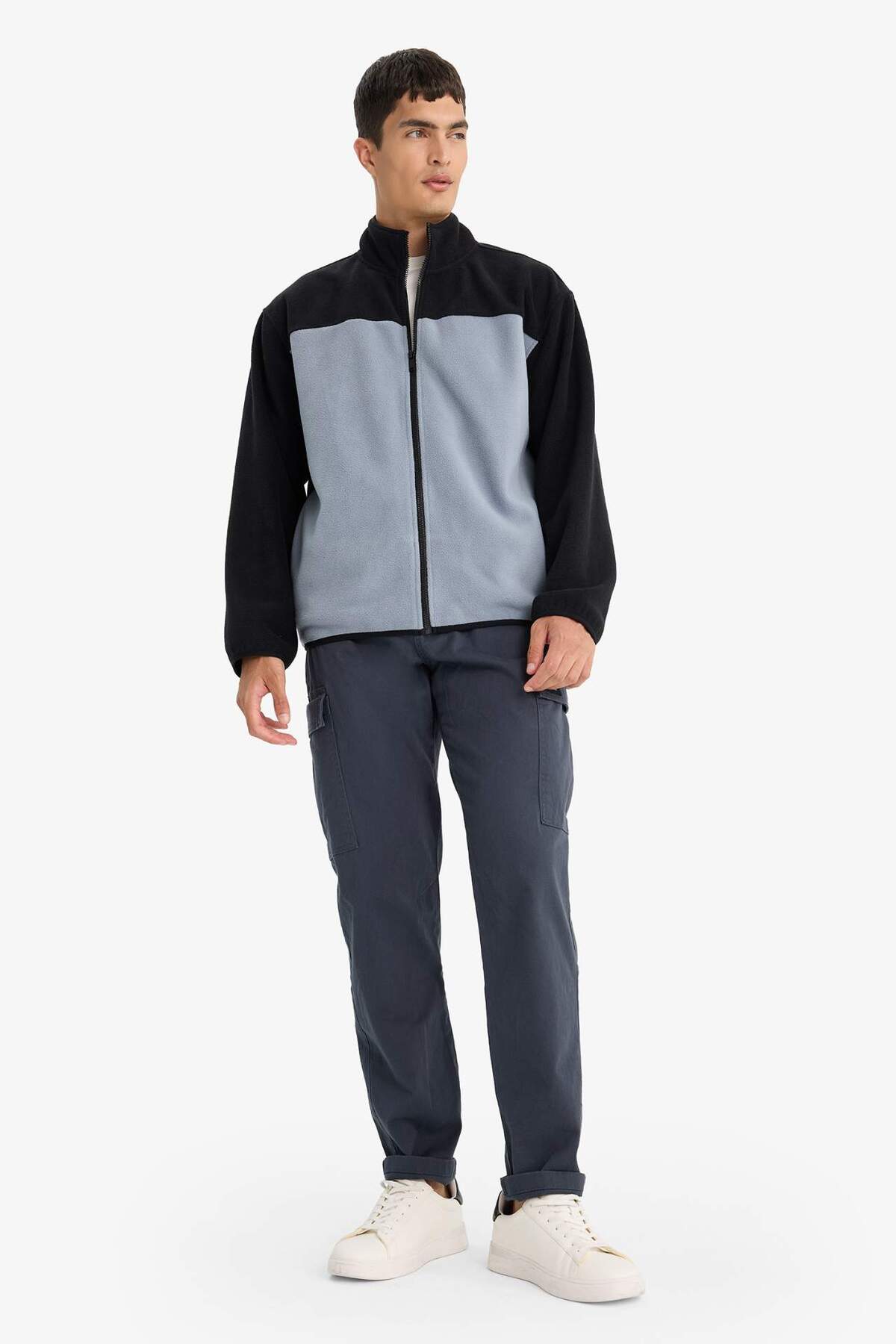 Defacto  Relax Fit Yarım Balıkçı Yaka Fermuarlı Polar Hırka F0449AX25AU - Görsel 2