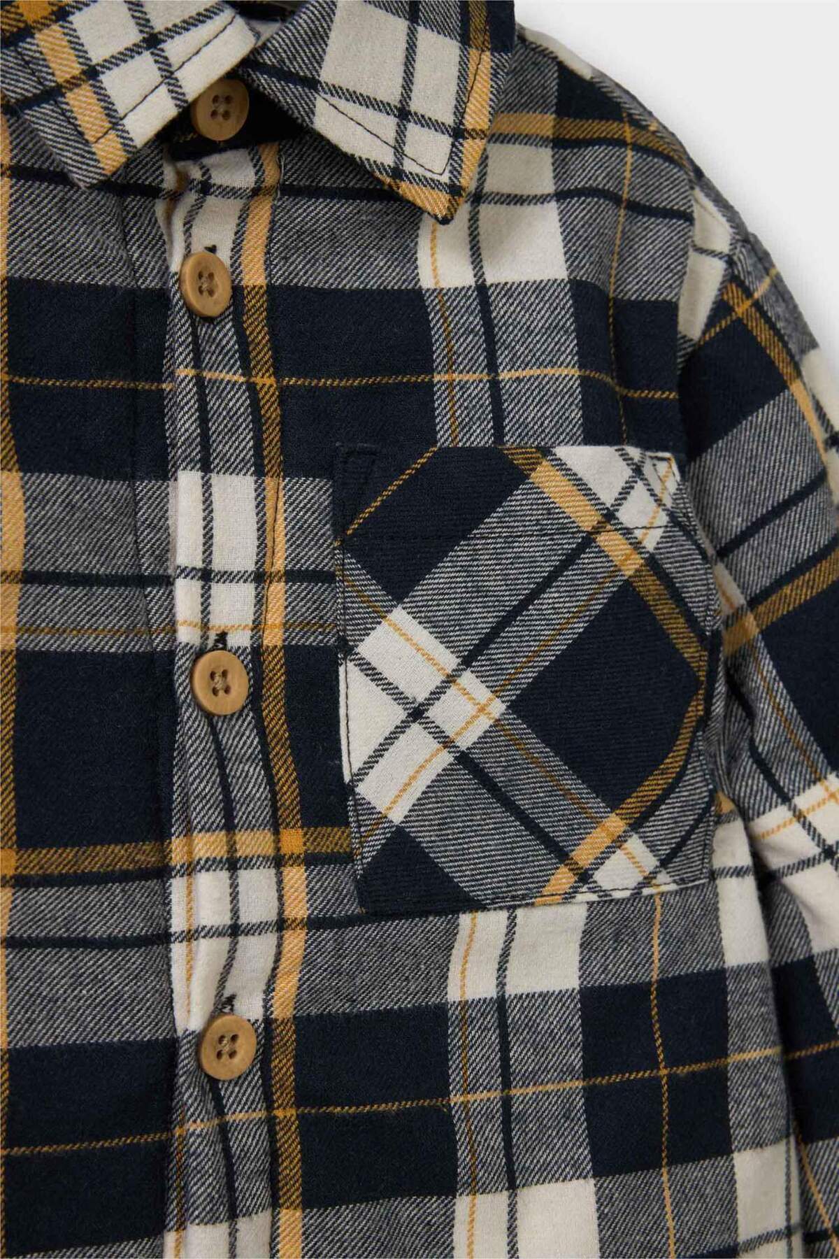 Defacto Ekose Desenli Flanel Uzun Kollu Gömlek Erkek Bebek G0057A525WN fotoğrafı 5 (önizleme)