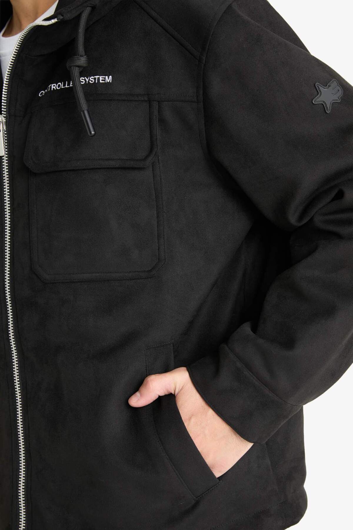 Regular Fit Nakış Detaylı İç Cepli Mont F5168AX25WN — مشکی — تصویر 5 از 8