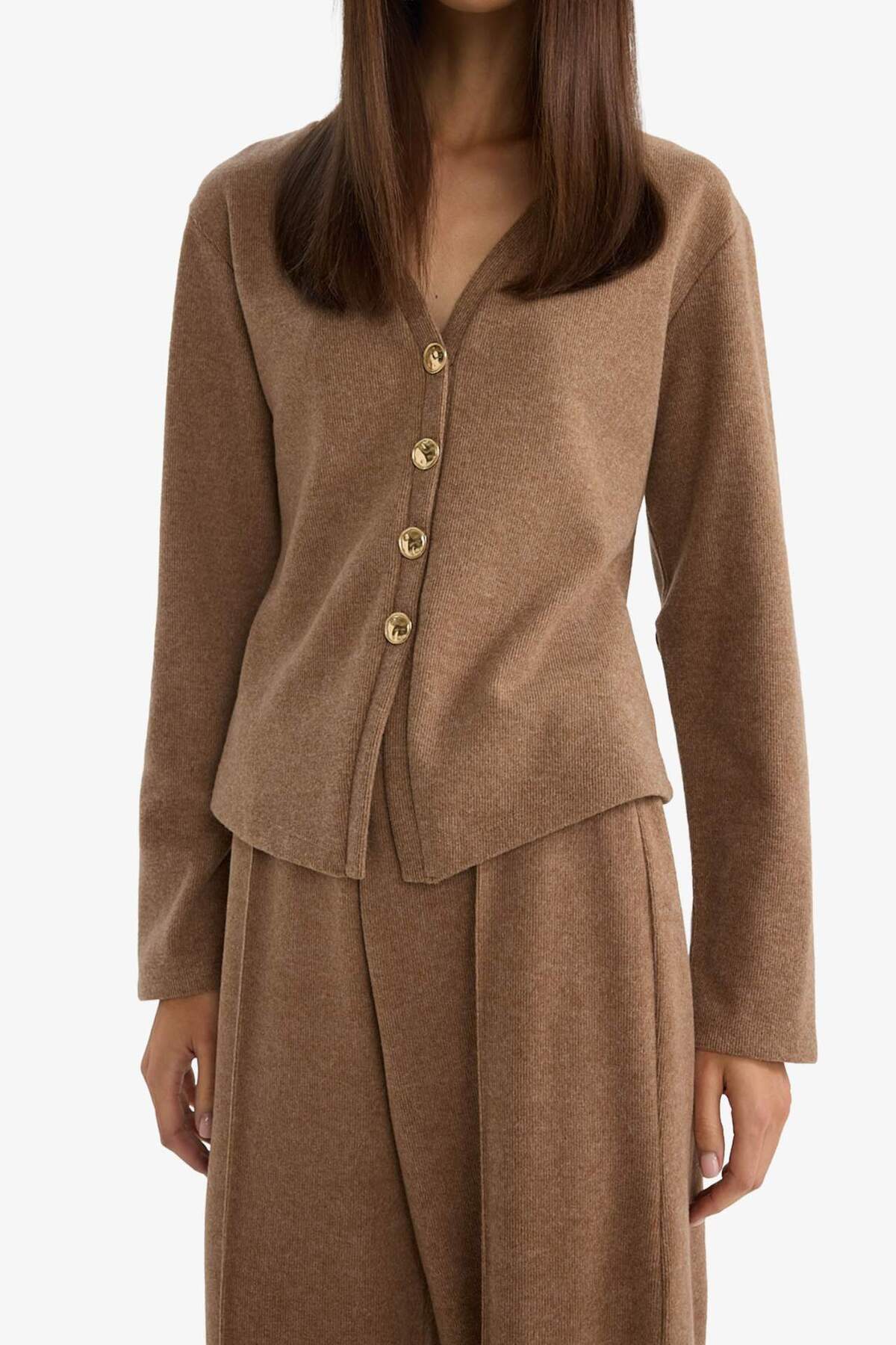 Defacto  Regular Fıt V Yaka Hırka G6331AX25WN - Görsel 4