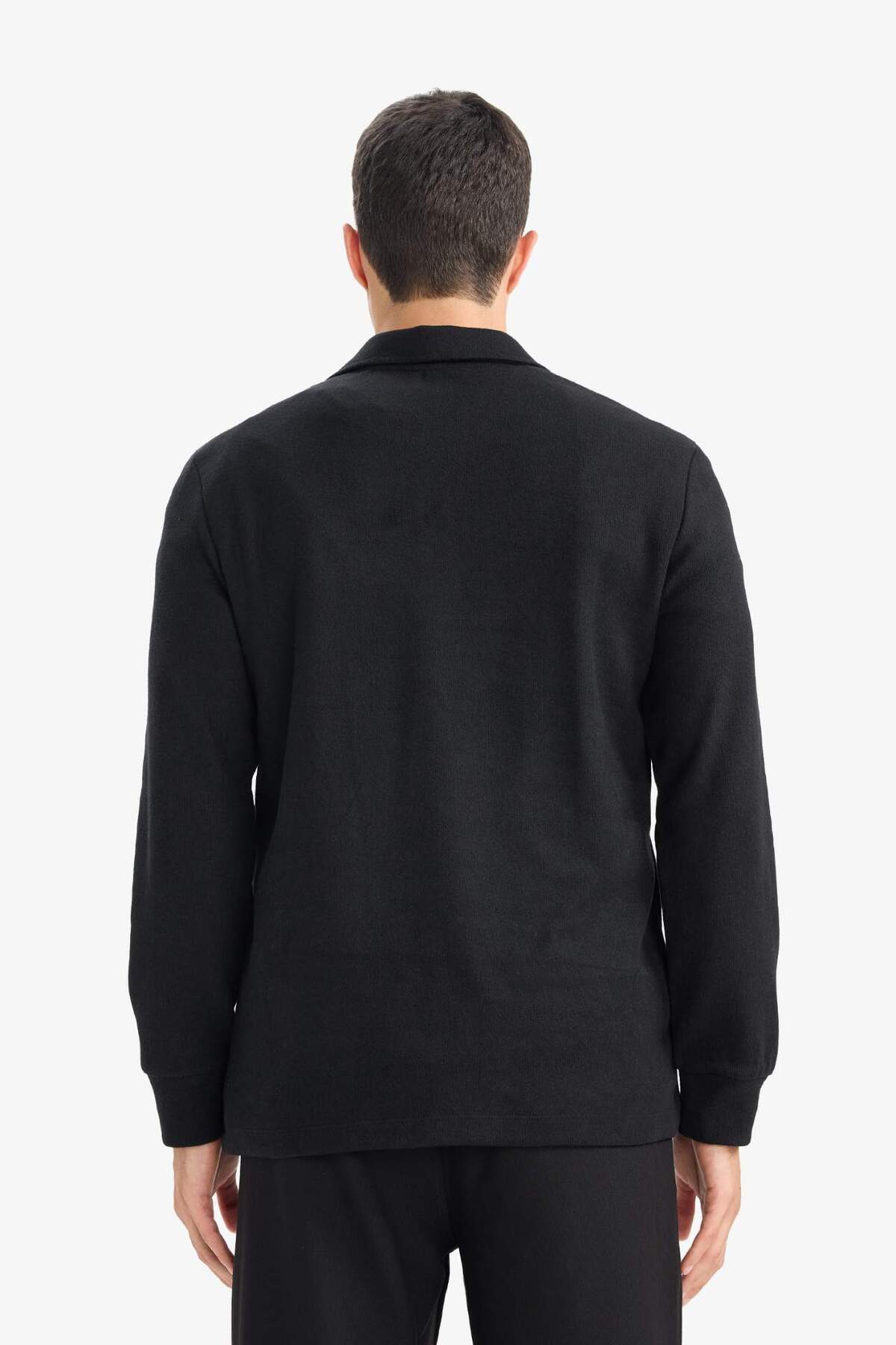 Ultra Yumuşak Regular Fit Polo Yaka Yarım Fermuarlı Sweatshirt F2802AX25AU — مشکی — تصویر 5 از 5