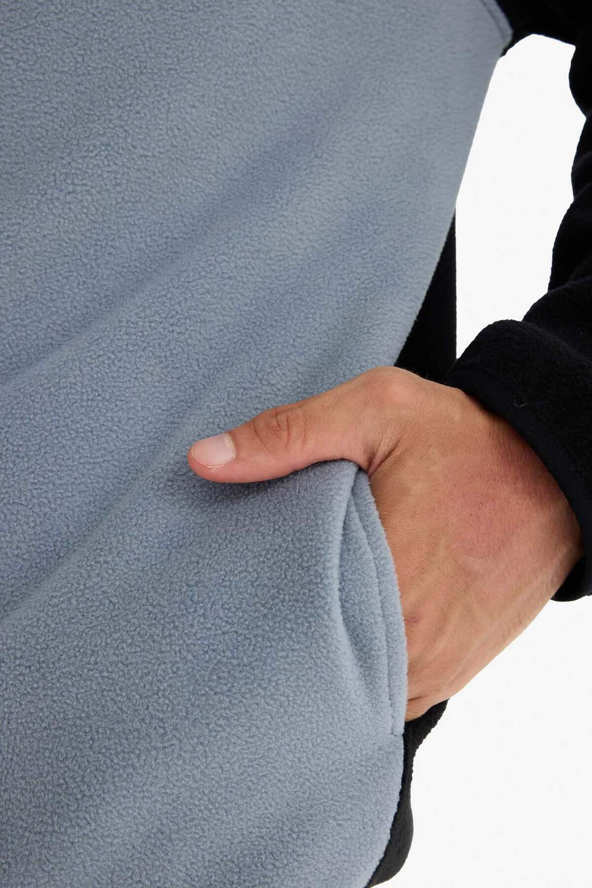 Defacto  Relax Fit Yarım Balıkçı Yaka Fermuarlı Polar Hırka F0449AX25AU - Görsel 5