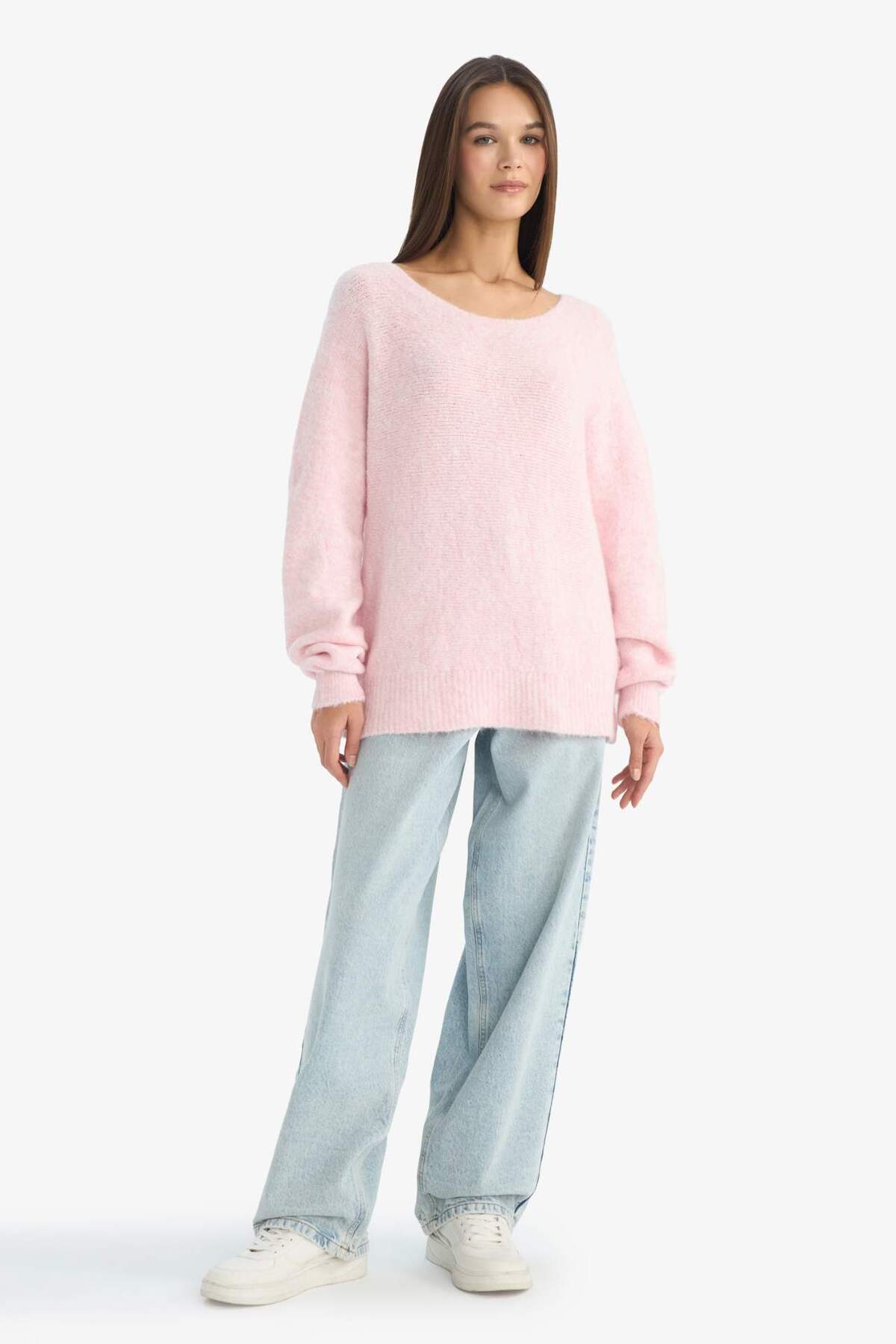Defacto  Regular Fit Kayık Yaka Triko Kazak G5652AX25WN - Görsel 2