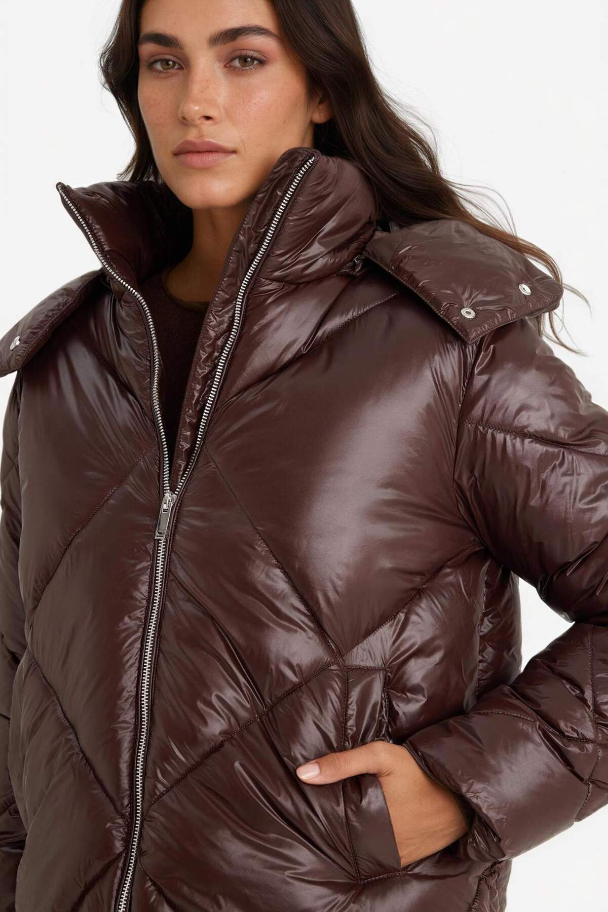 DeFacto Su İtici Regular Fit Kapüşonlu Mont F2823AX25WN görsel 4
