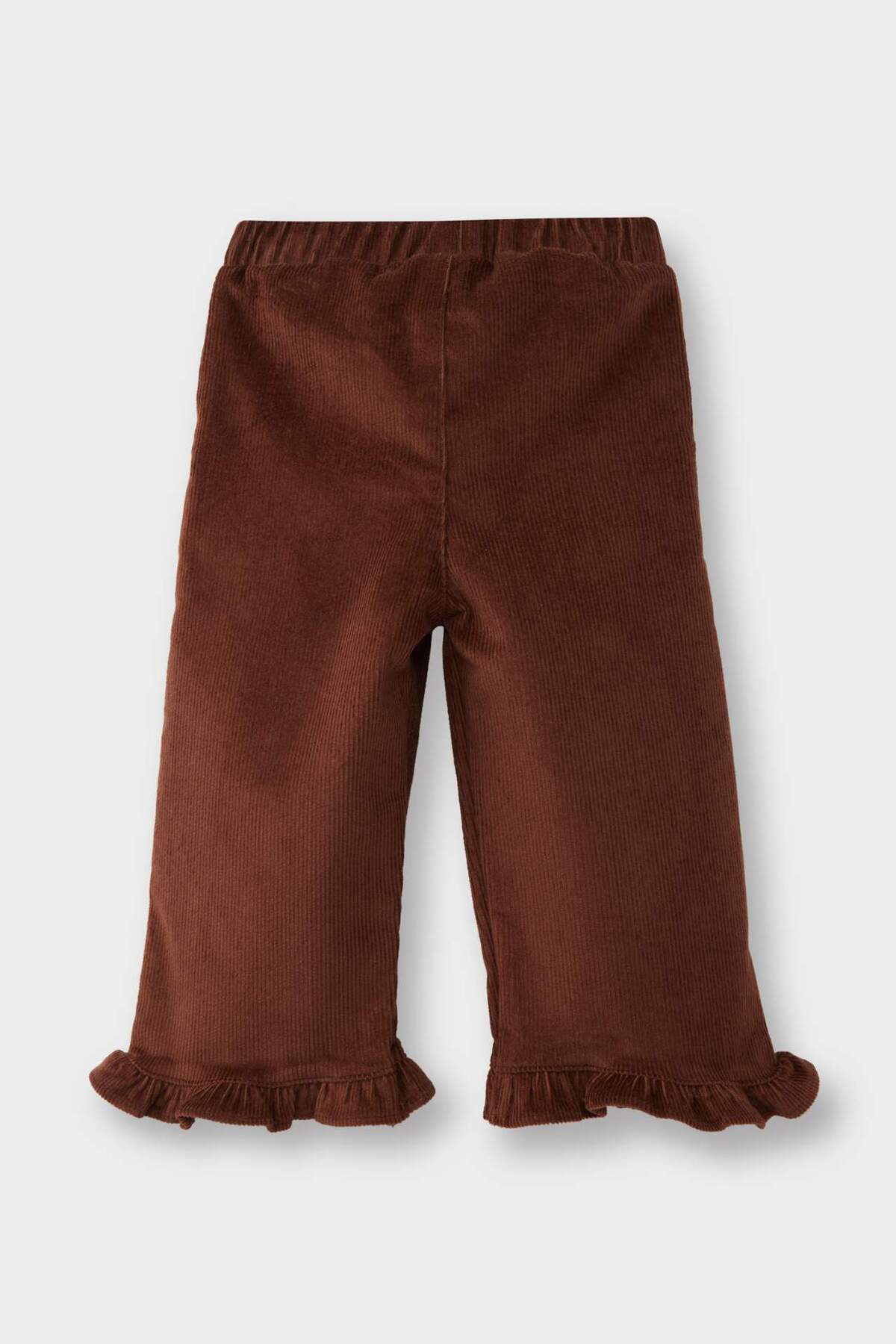 Defacto Beli Lastikli Wide Leg Düz Paça Kadife Pantolon Kız Bebek G1665A525WN fotoğrafı 3 (önizleme)