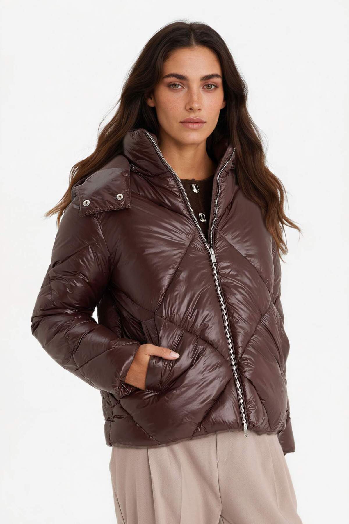 DeFacto Su İtici Regular Fit Kapüşonlu Mont F2823AX25WN görsel 3