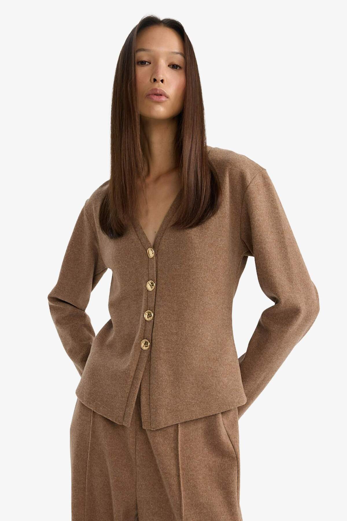 Defacto  Regular Fıt V Yaka Hırka G6331AX25WN - Görsel 3