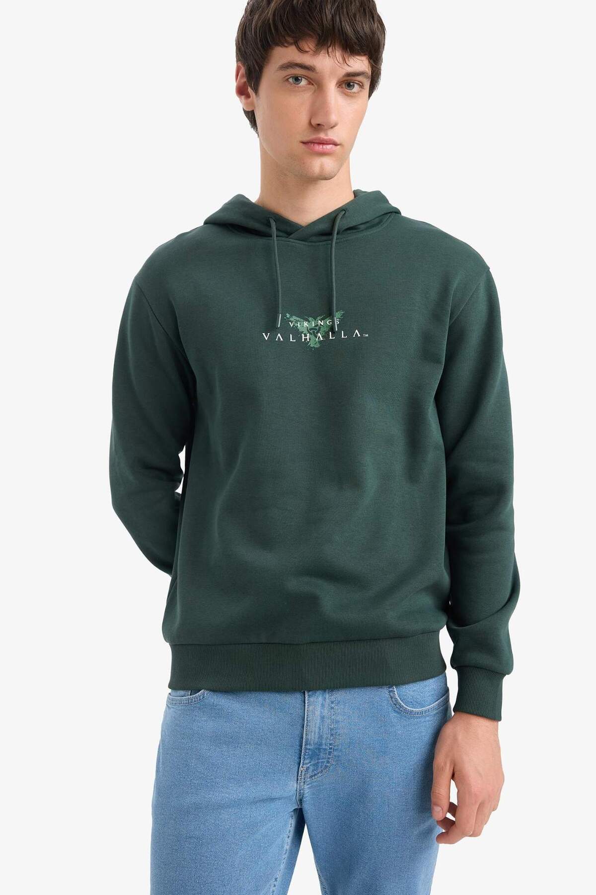 DeFacto Vikings Valhalla Regular Fit Kapüşonlu Sweatshirt E9299AX25AU görsel 3