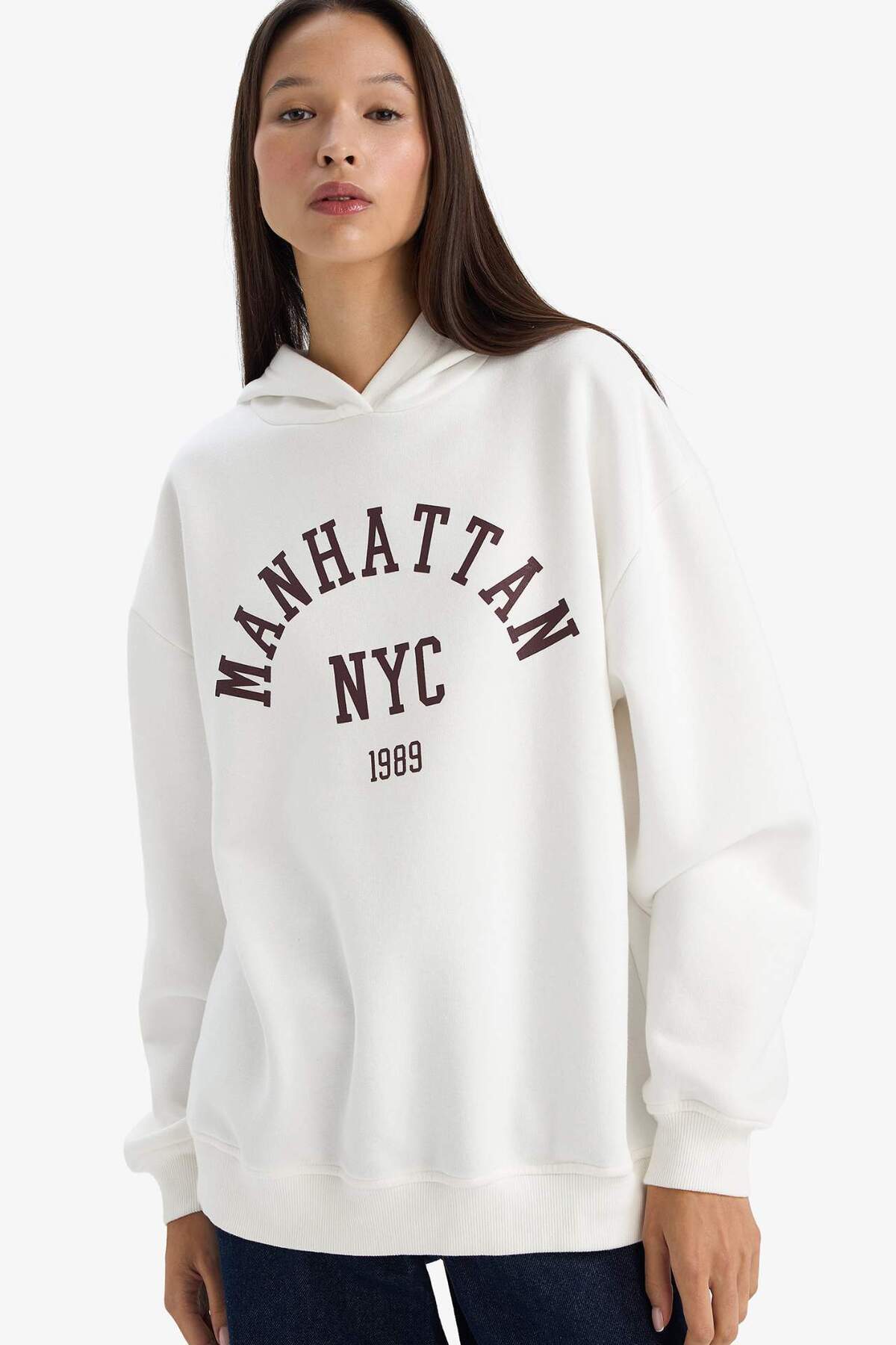 Defacto  Relax Fit Kapüşonlu Baskılı Sweatshirt G6965AX25WN