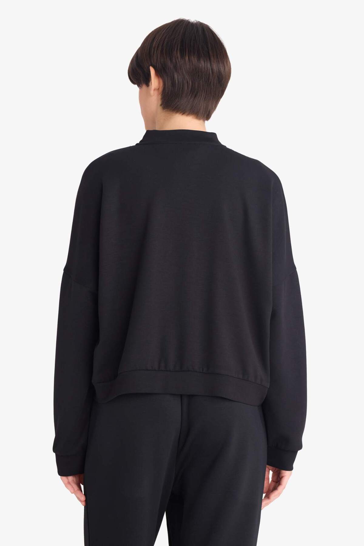 Defacto  Kolej Yaka Basic Düz Fermuarlı Bomber Hırka G3427AX25AU - Görsel 4