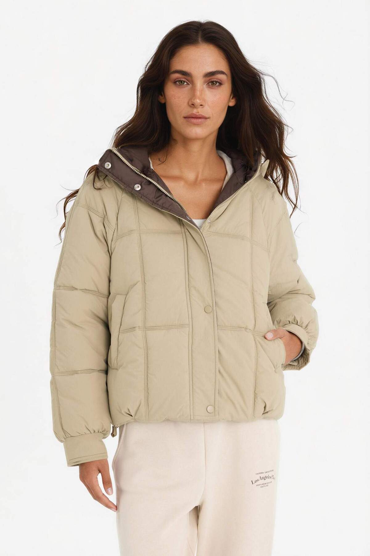 Defacto  Regular Fit Kapüşonlu Fermuarlı Şişme Mont F2144AX25WN - Görsel 3