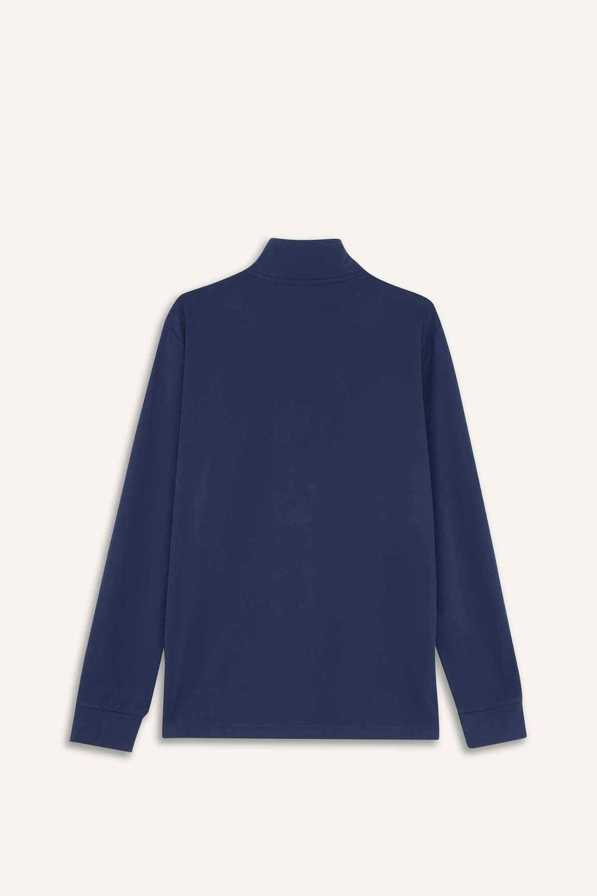 DeFacto Sıcak Tutan Standart Fit Dik Yaka Yarım Fermuarlı Polar Sporcu Sweatshirt F2302AX25WN görsel 6