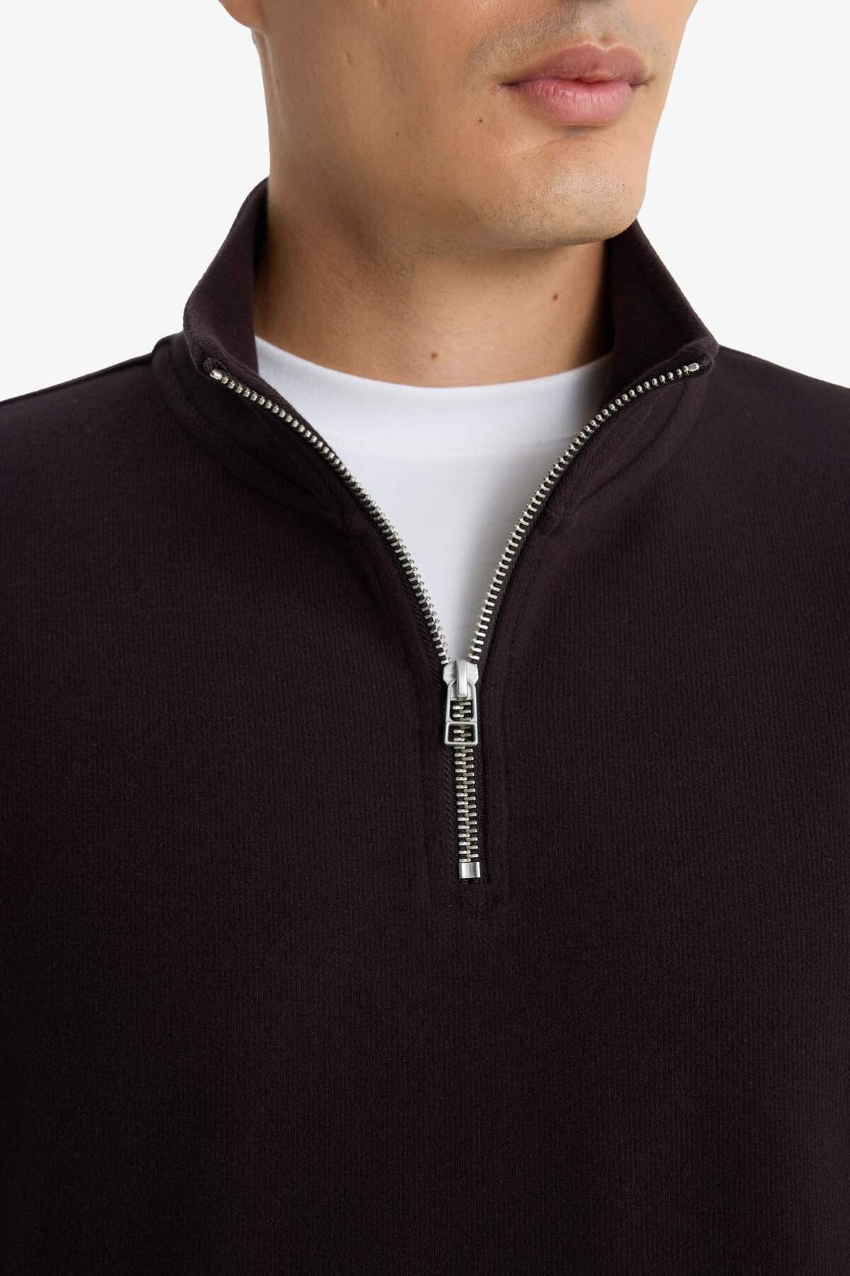 Defacto  Regular Fit Yarım Fermuarlı Sweatshirt E9629AX25AU - Görsel 4