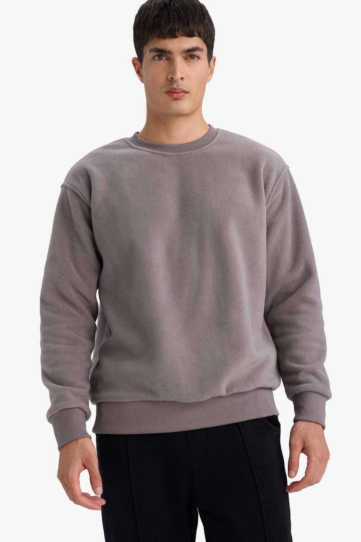 Defacto  Relax Fıt Bisiklet Yaka Polar Sweatshirt F3685AX25WN - Görsel 3