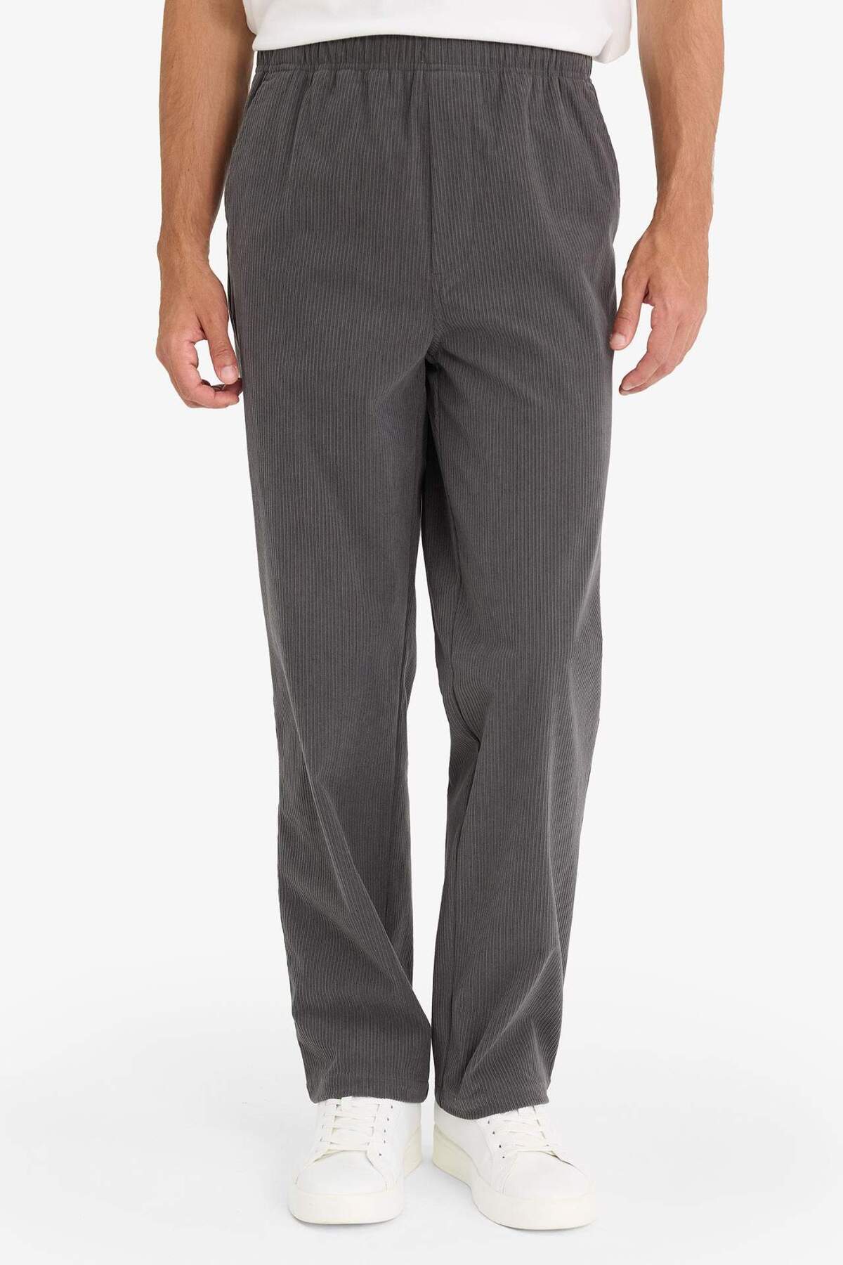 Defacto  Wıde Leg Geniş Paça Fitilli Kadife Pantolon F2042AX25WN - Görsel 5