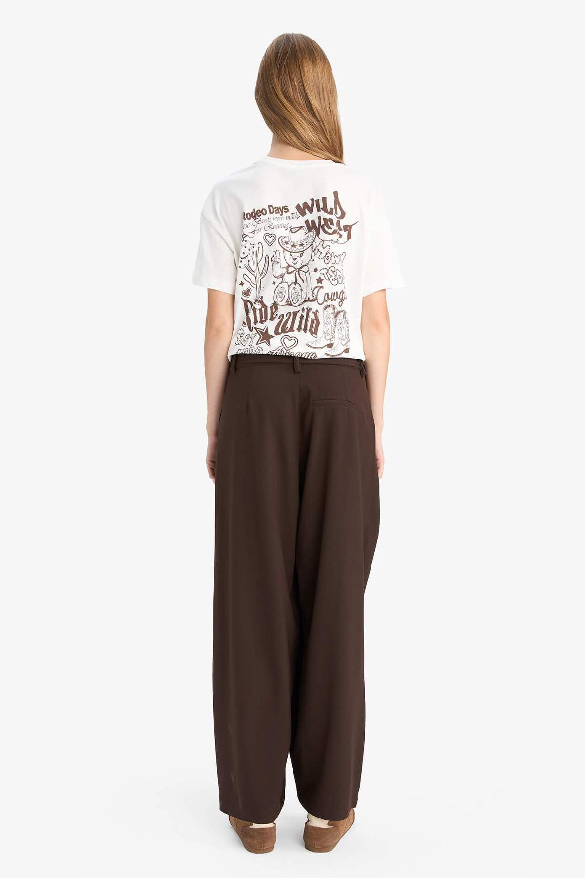 Defacto  Baggy Fıt Fermuarlı Normal Bel Standart Boy Pantolon F9191AX25SM - Görsel 6