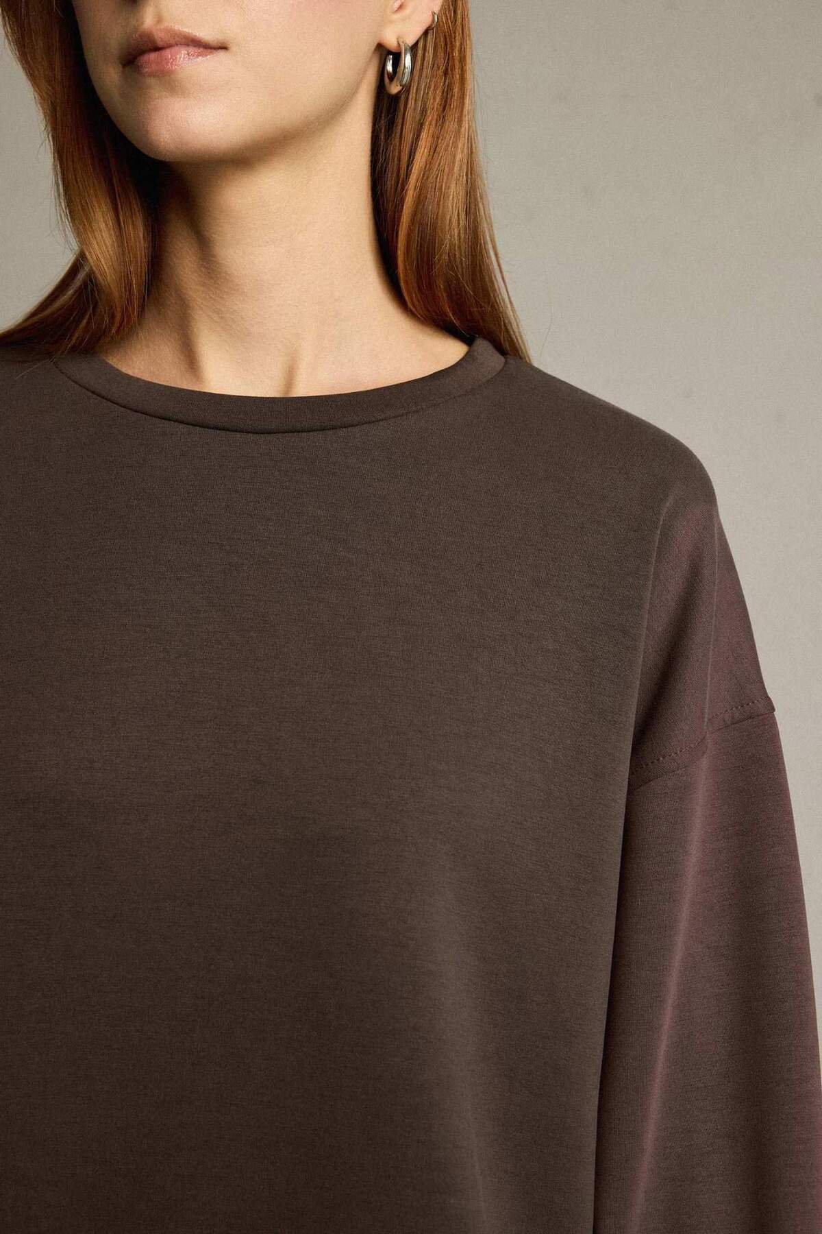 Defacto  Bisiklet Yaka Modal Sweatshirt G2913AX25AU - Görsel 5