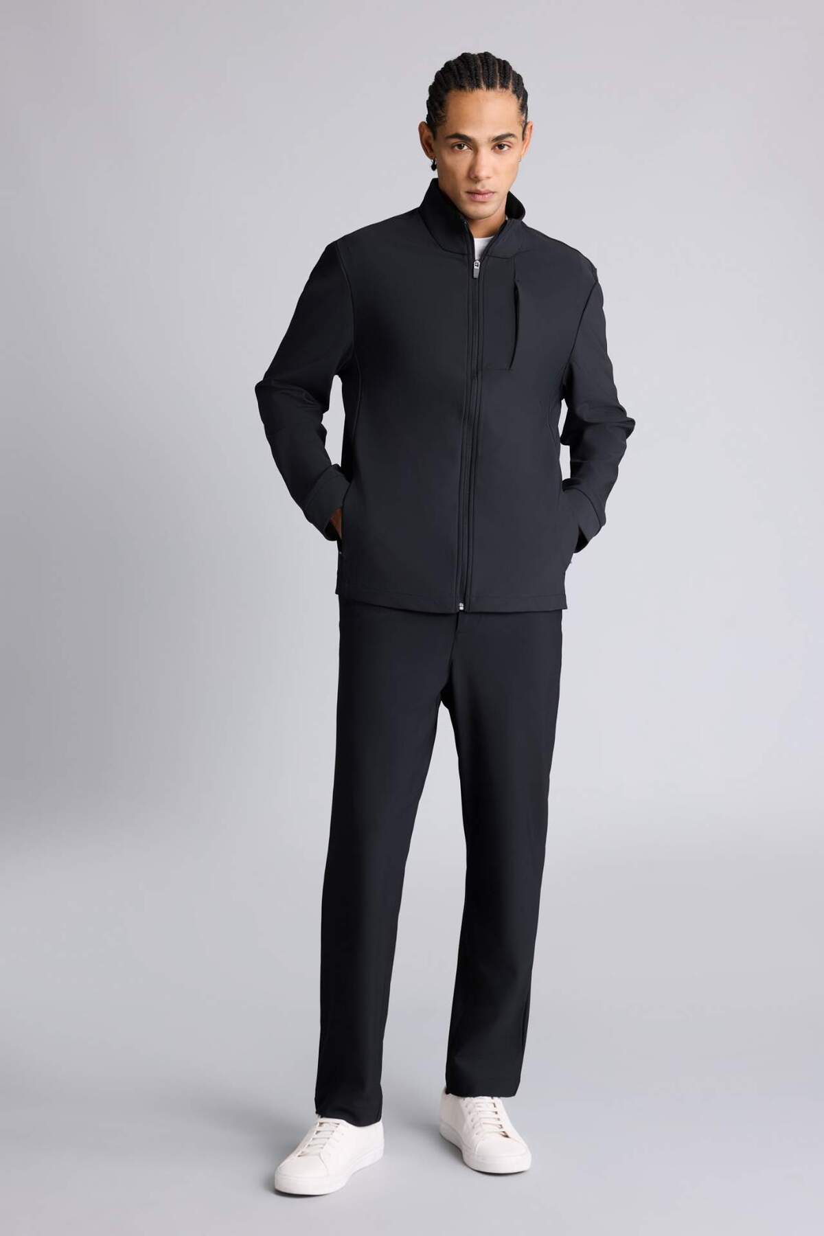 Defacto  Standart Fit Dik Yaka Fermuarlı Sweatshirt F7635AX25AU - Görsel 4