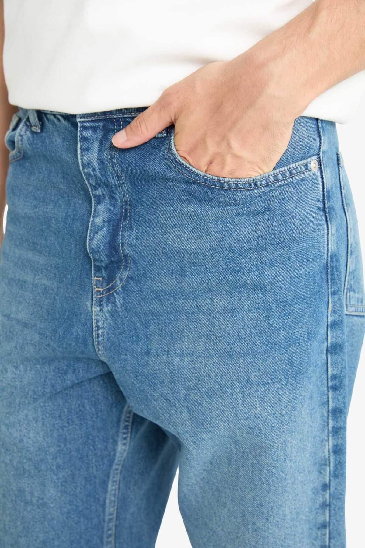 Defacto  Baggy Fit Geniş Paça Jean Pantolon G2622AX25AU - Görsel 6