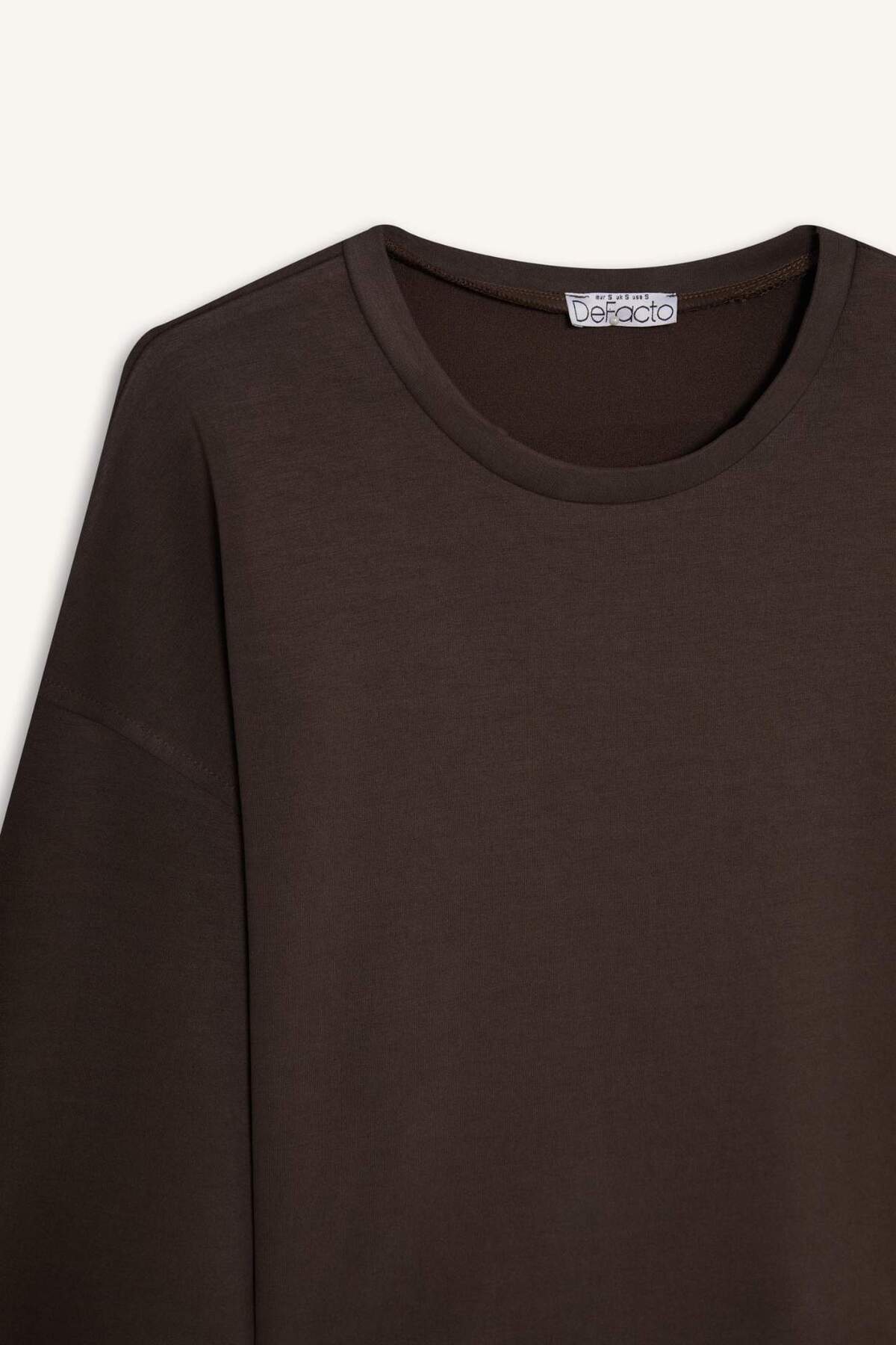 Defacto  Bisiklet Yaka Modal Sweatshirt G2913AX25AU - Görsel 8