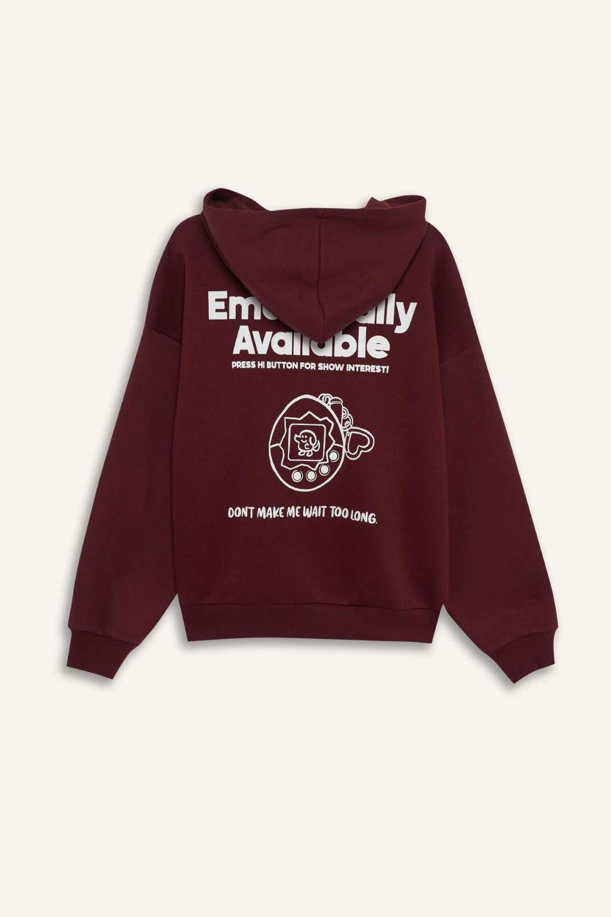 Defacto  Overshirt Fit Kapüşonlu Baskılı Kalın Kumaş Sweatshirt G0181AX25WN - Görsel 6